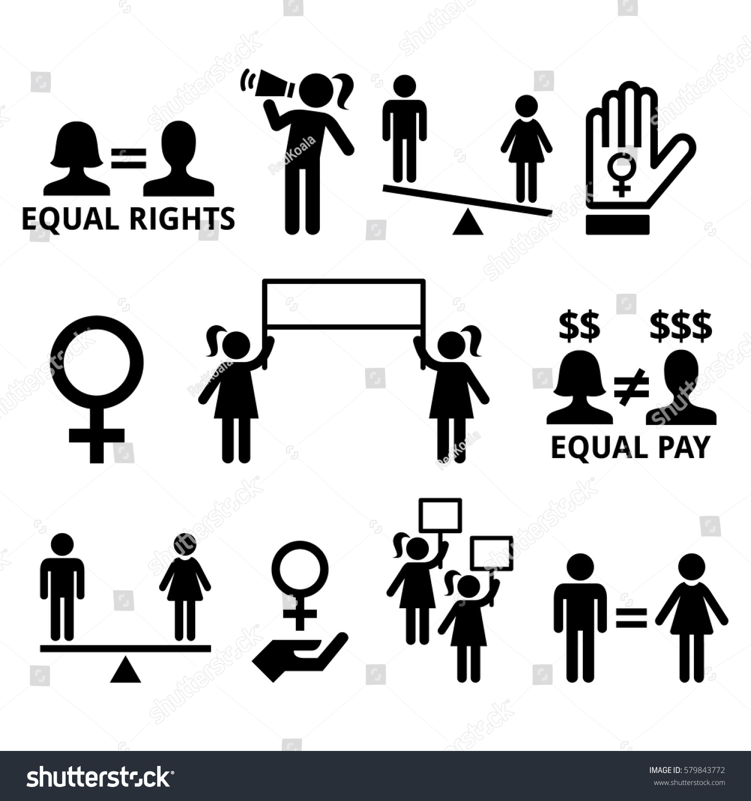 Womens Rights Feminism Equal Rights Form Stock Vector Royalty