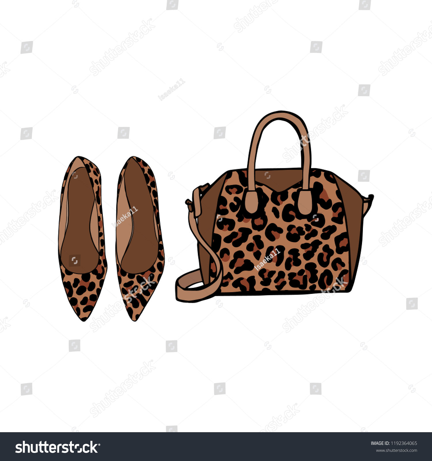 Womens Shoes Bag Fashionable Leopard 