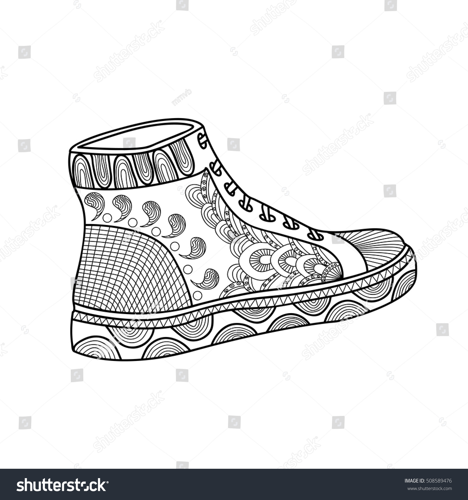 Womens Shoes Beautiful Pattern Sport Shoes Stock Vector Royalty