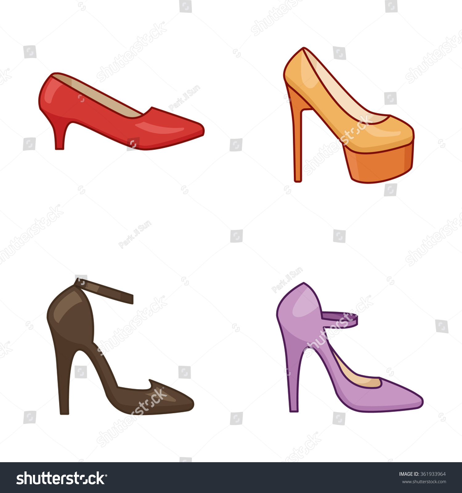Women Shoes Vector Icons Stock Vector 361933964 - Shutterstock