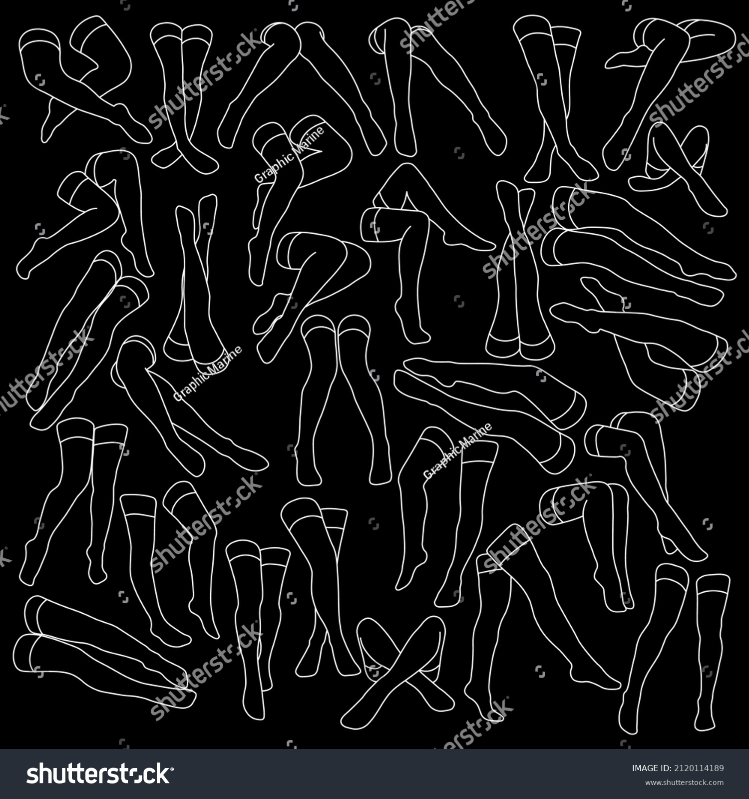 Women Stocking Outline Simple Minimalist Vector Stock Vector Royalty Free 2120114189 4869