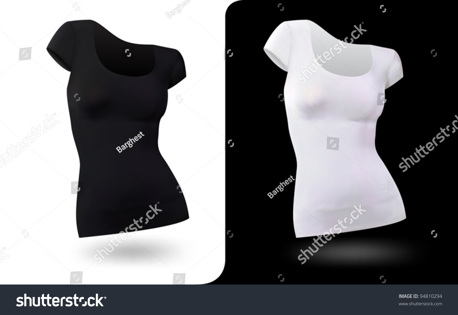 Women Tshirt Template Photorealistic Mesh Design Stock Vector 94810294 ...