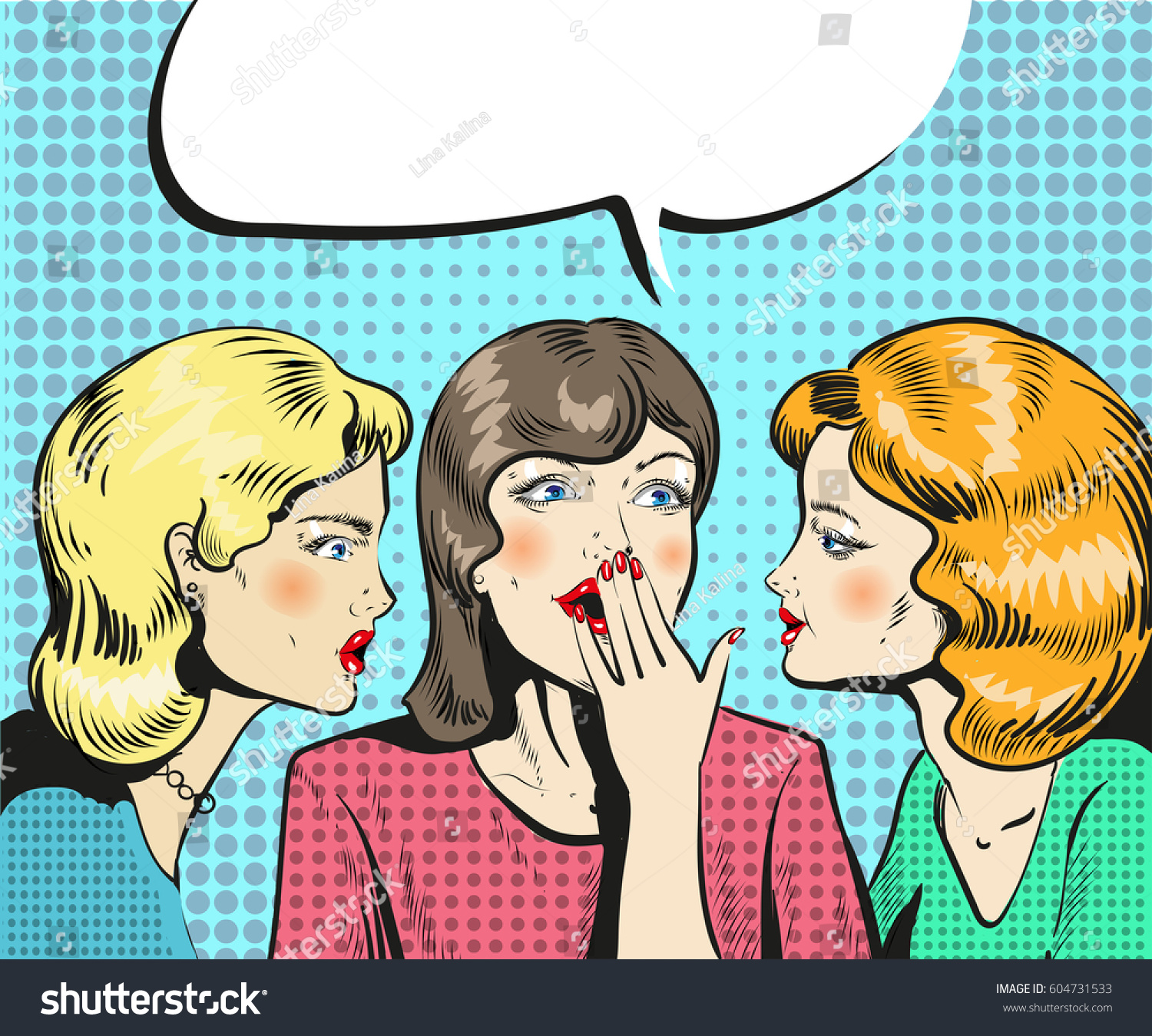 Women Talking Whispering Pop Art Retro Stock Vector Royalty Free 604731533 Shutterstock