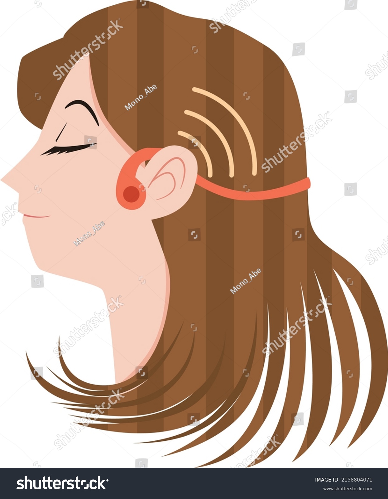 SVG of Women using bone conduction earphones svg