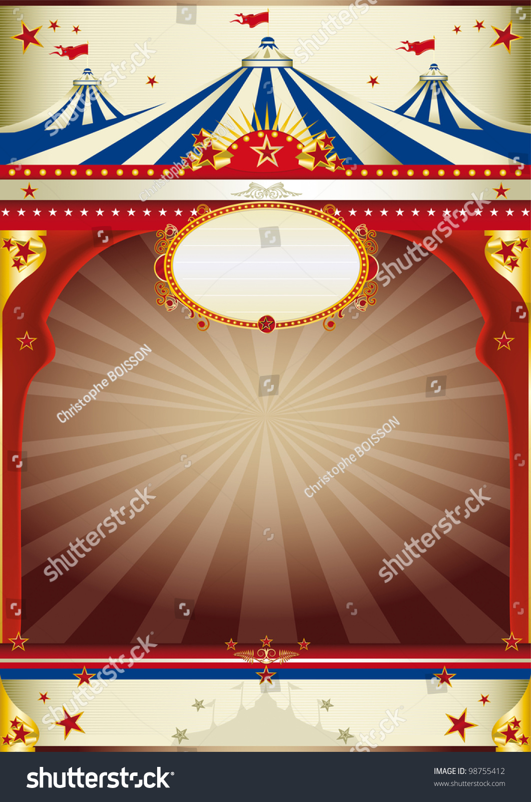 Wonderful Circus Vintage Background Old Style Stock Vector (Royalty ...