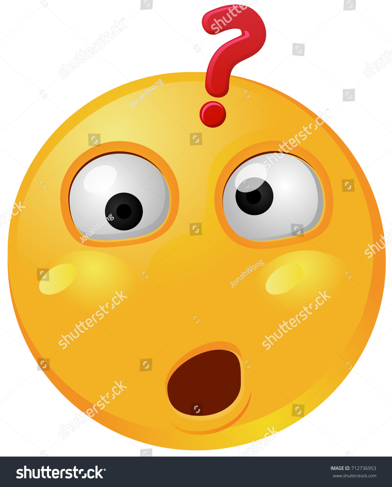 Wondering Emoji Question Mark Vector Icon vetor stock (livre de