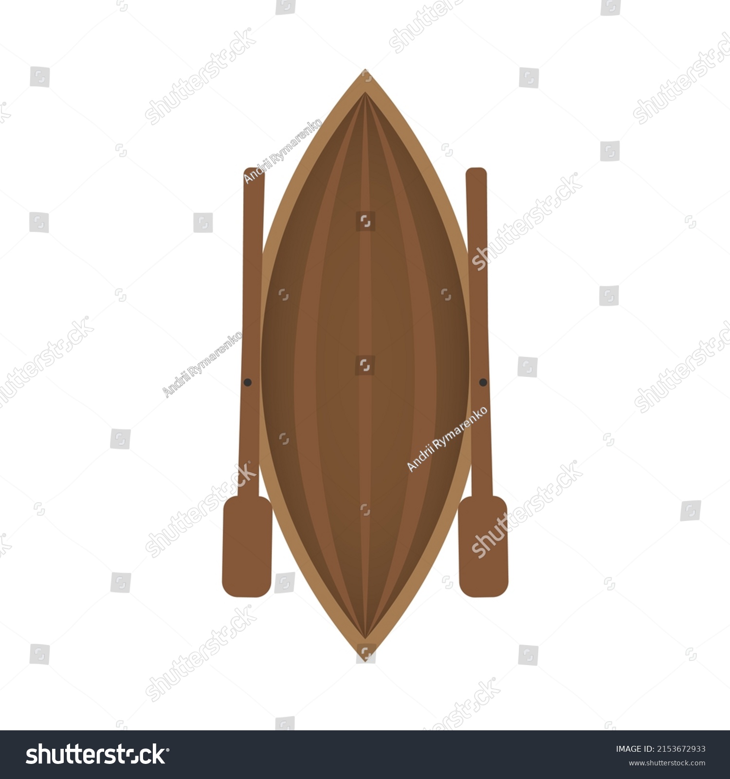 Wood Boat Top View Vector Illustration Stock Vector (Royalty Free ...