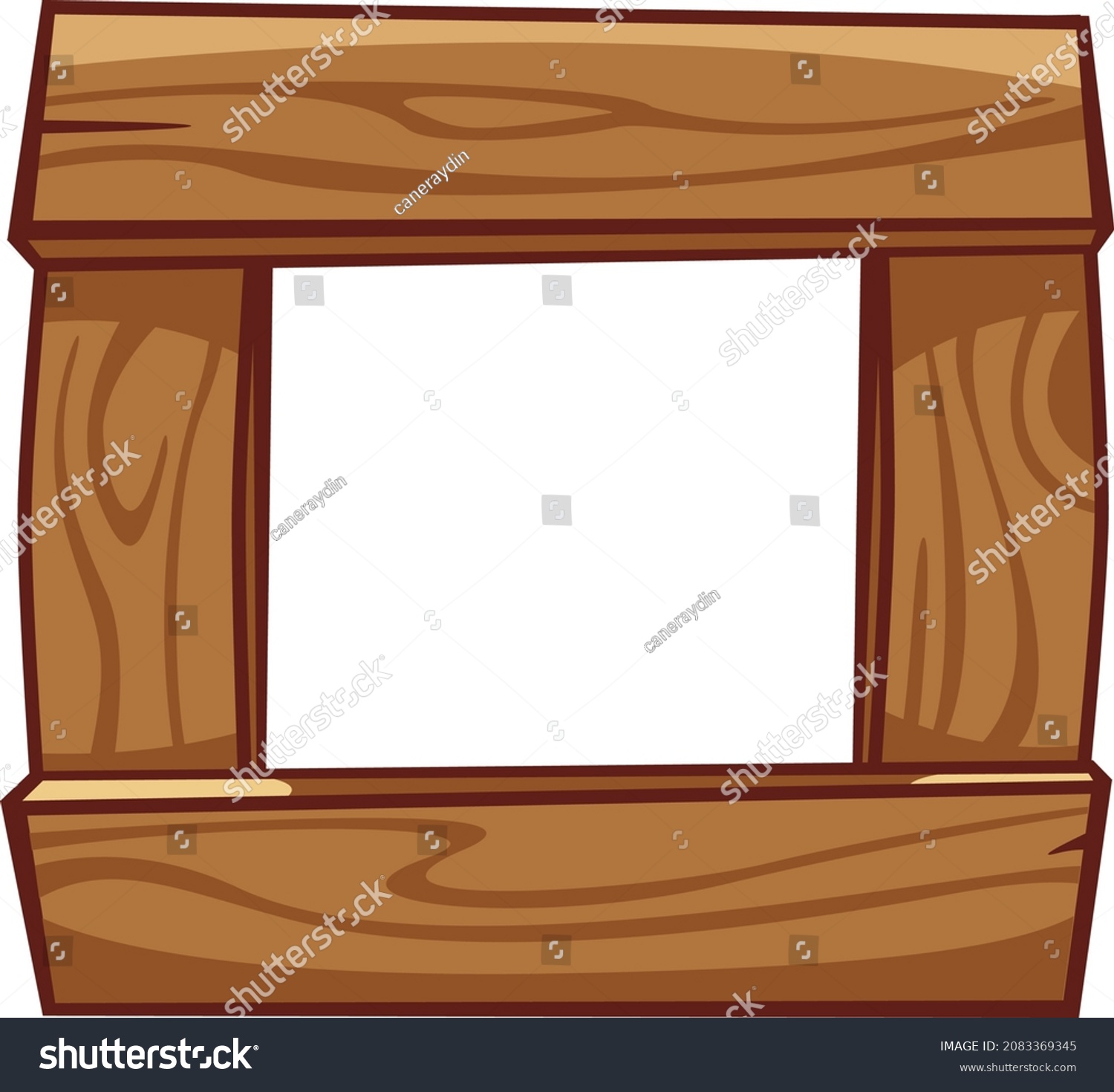 Wood Frame Cartoon Style Vector Illustration Stock Vector (Royalty Free ...