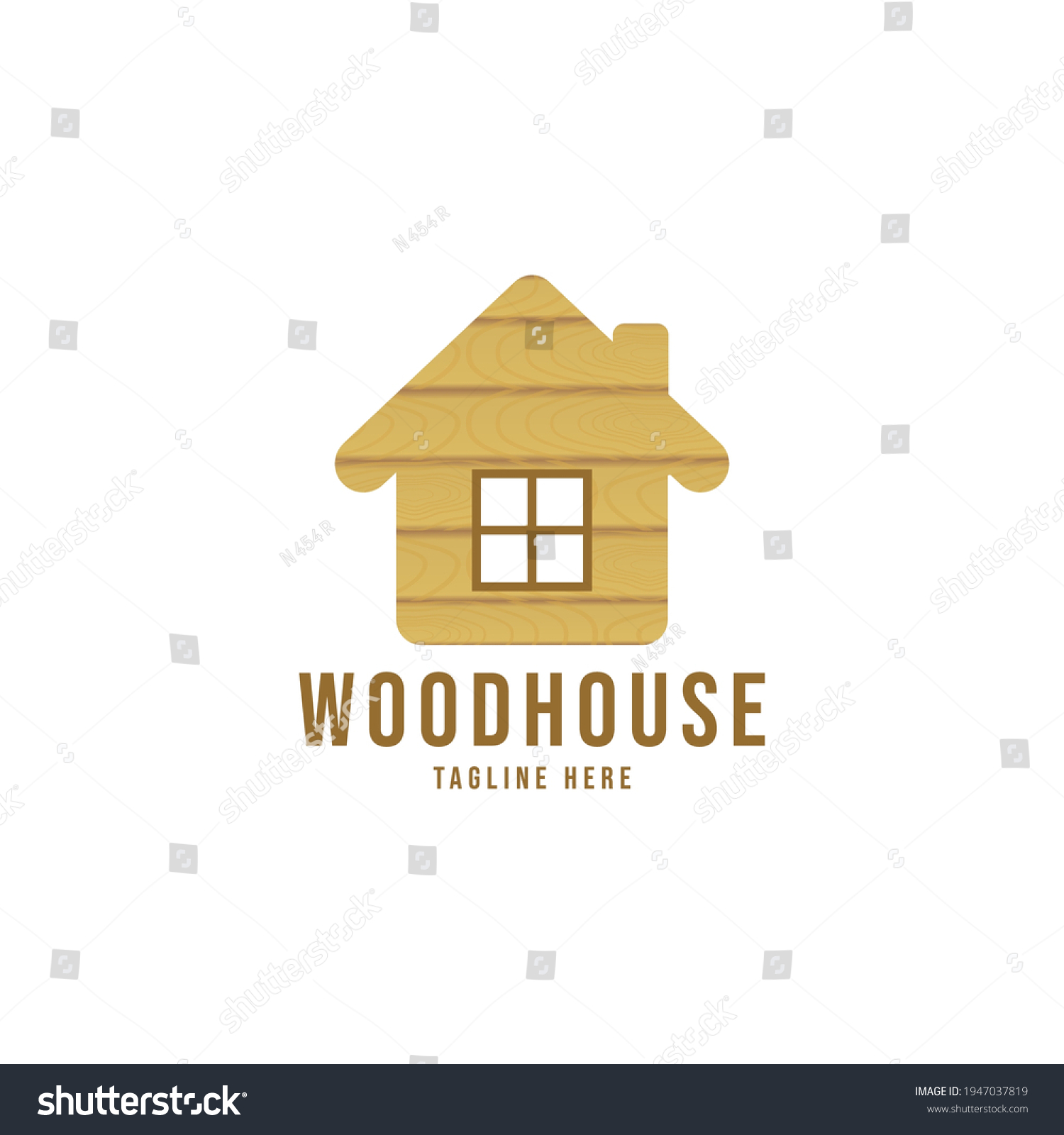 Wood House Illustration Home Logo Design Stock Vector (Royalty Free ...