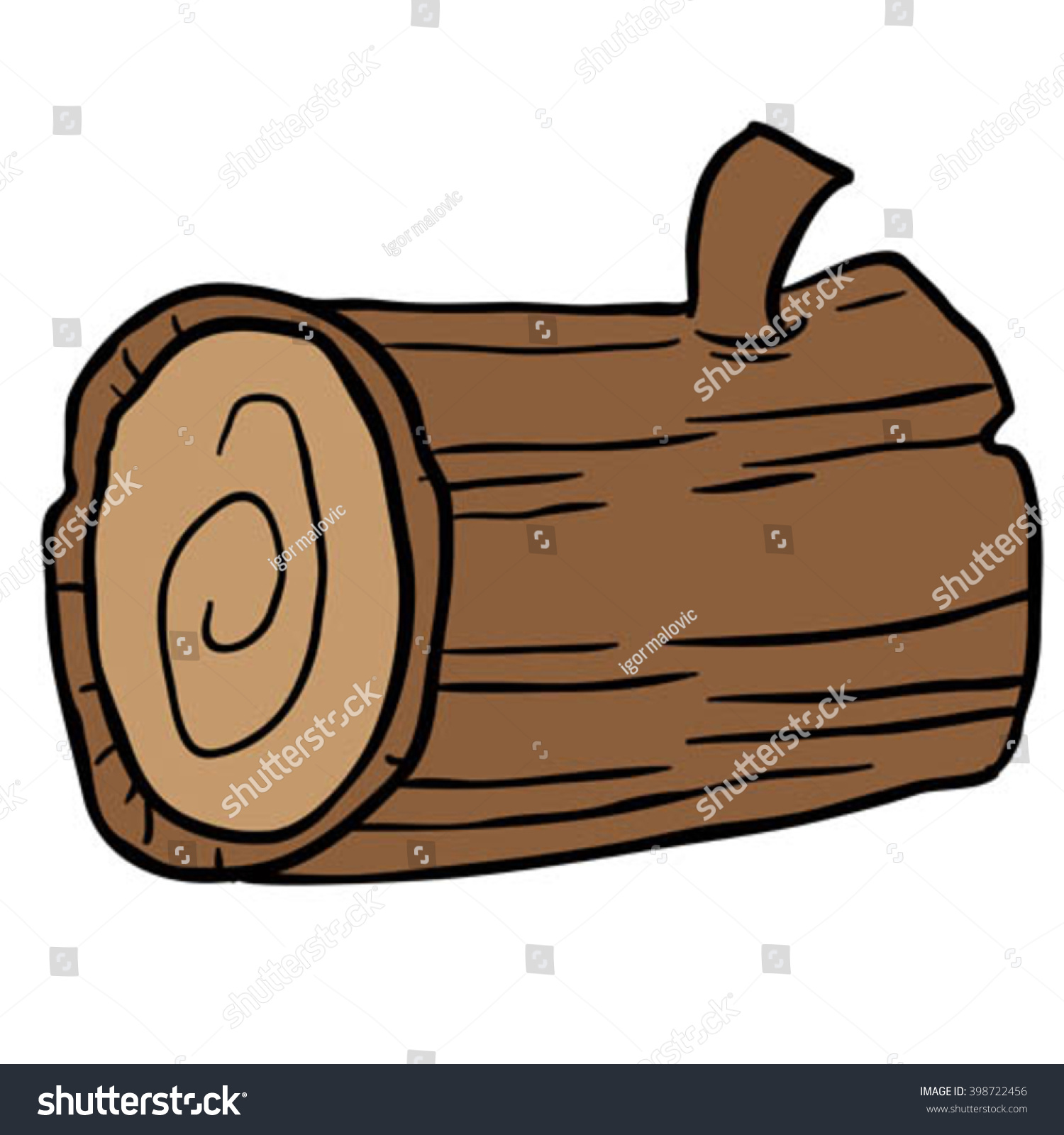 Wood Log Cartoon Illustration Stock Vector (Royalty Free) 398722456 ...