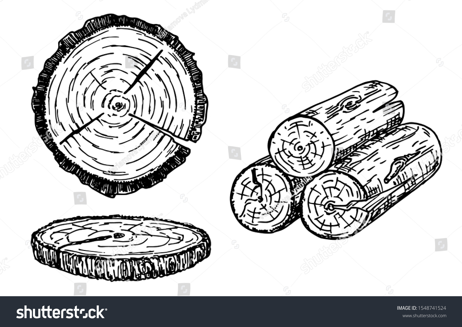 Firewood sketch Images, Stock Photos & Vectors | Shutterstock