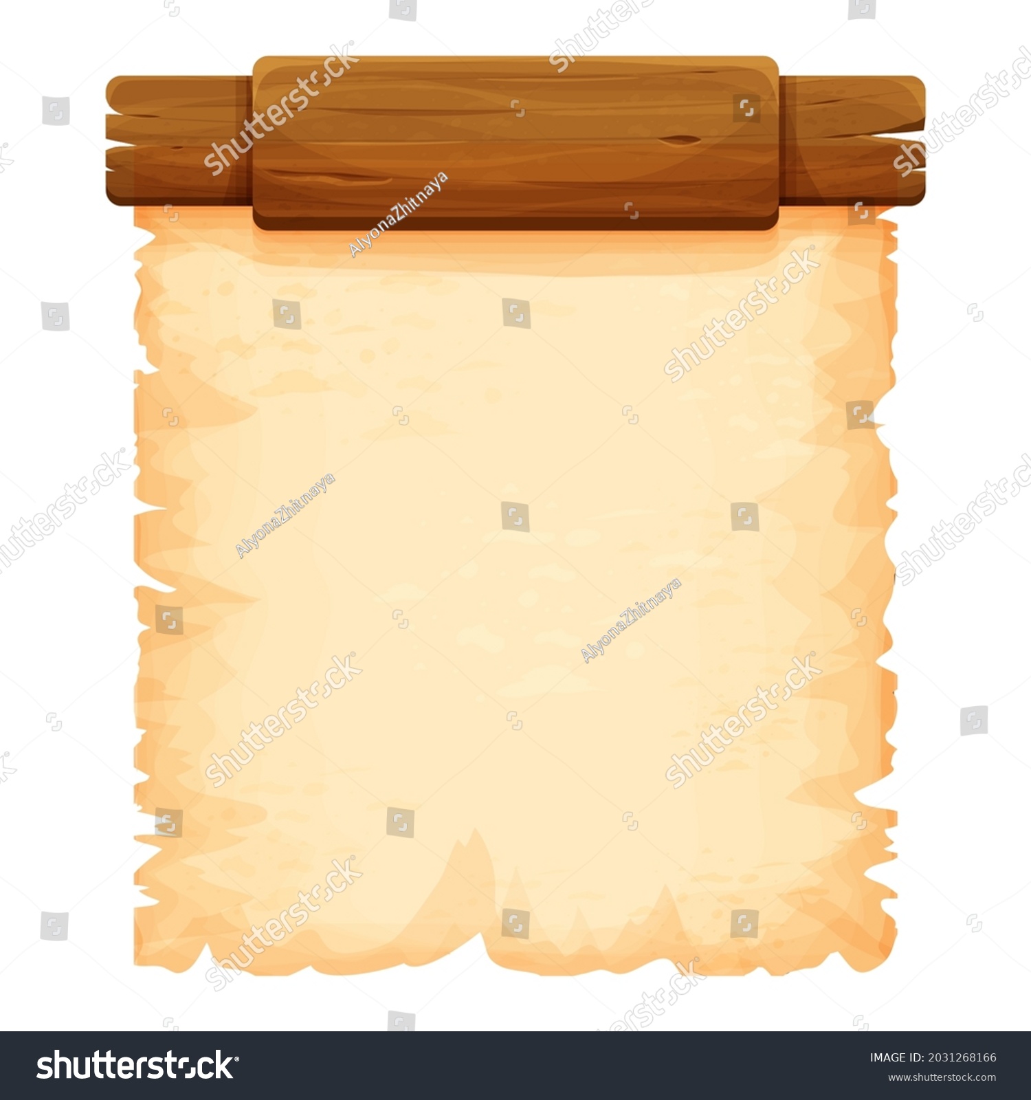 Wood Planks Parchment Paper Cartoon Style Stock Vector (Royalty Free ...