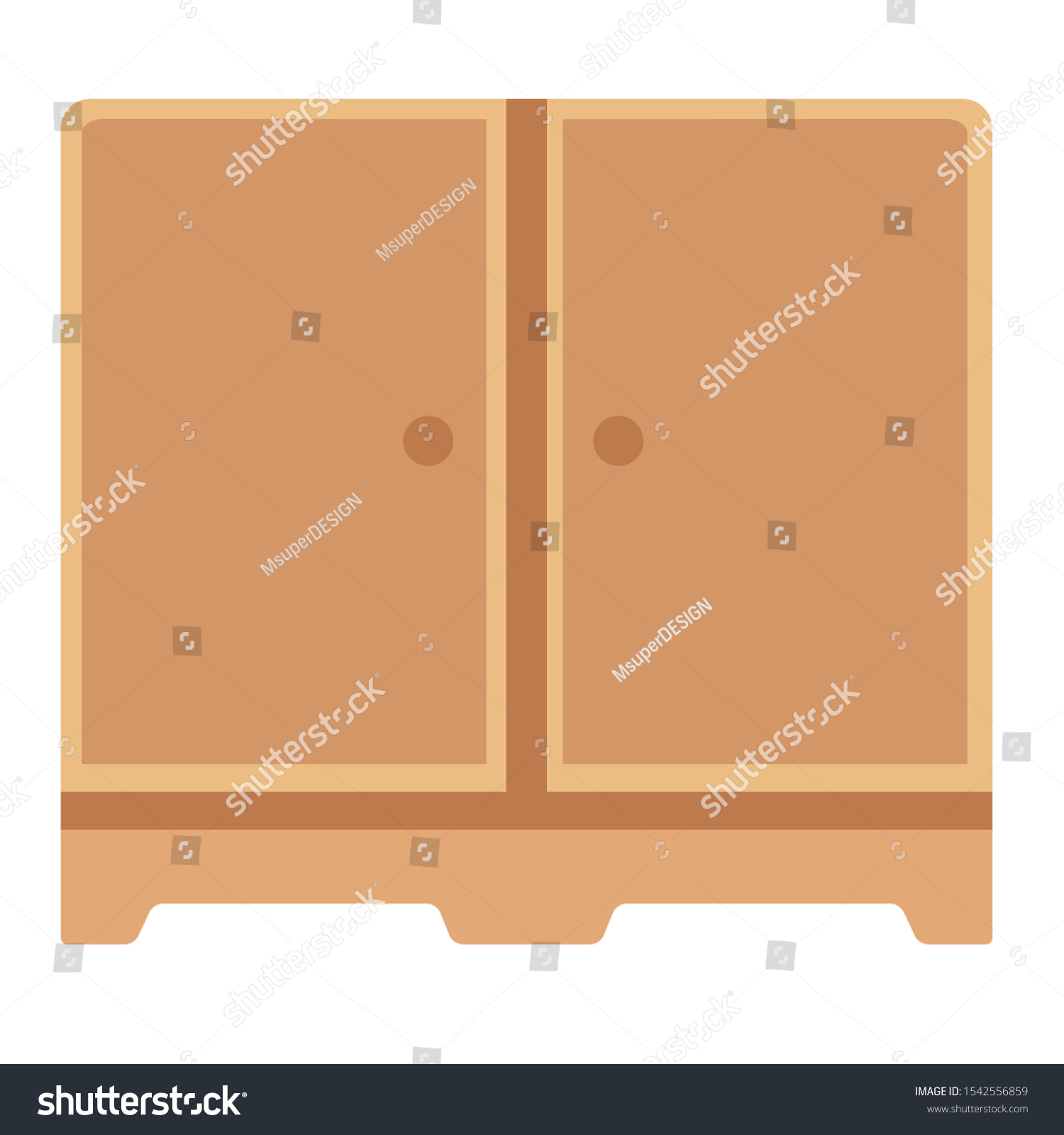 Wood Shoe Rack Modern Storage Flat Stock Vector Royalty Free 1542556859