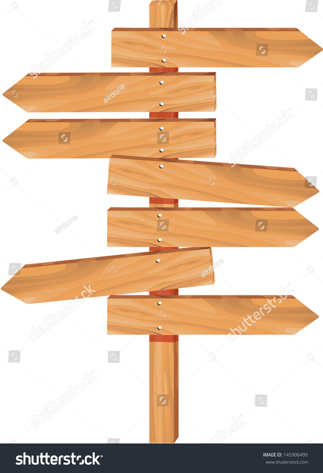 Wooden Arrow Direction Sign Boards Stock Vector 145906499 ...