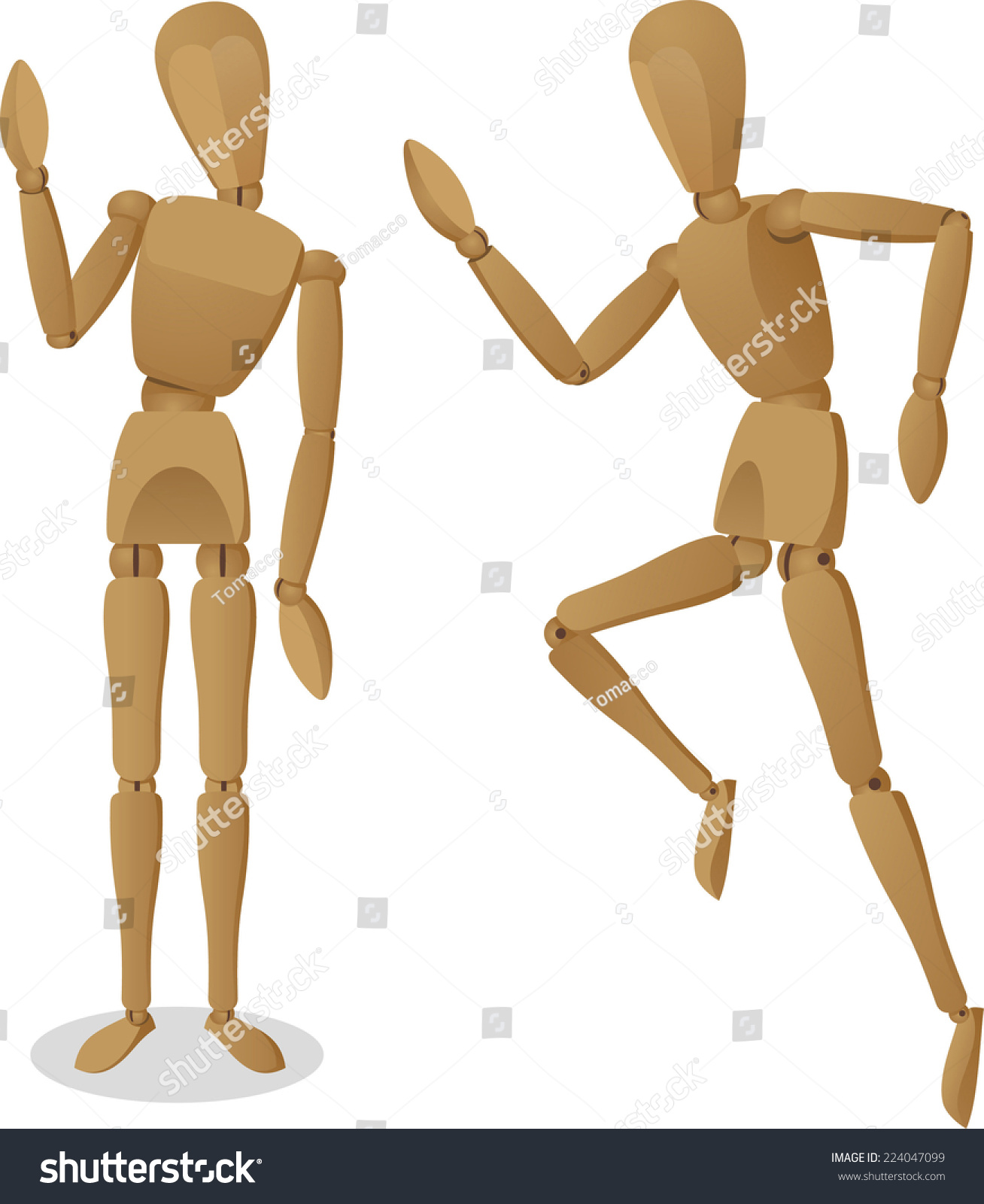 Wooden Artist Manikin Mannequin Drawing Model Stock Vector (Royalty ...