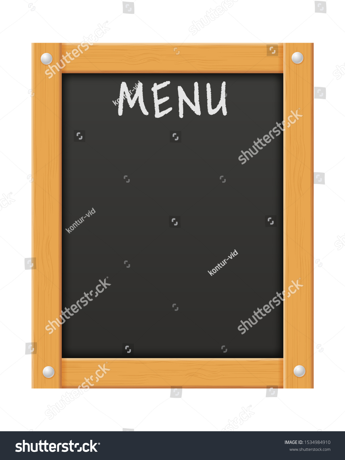 Wooden Black Menu Board Blank Template Stock Vector (Royalty Free ...