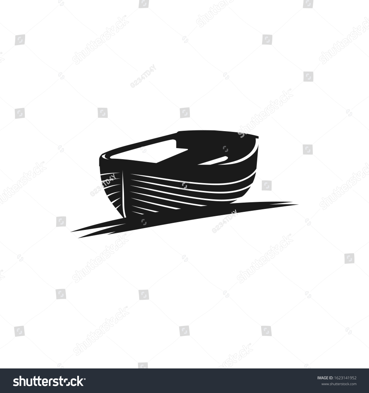 Wooden Boat Row Boat Logo Design Stock Vector (Royalty Free) 1623141952 ...