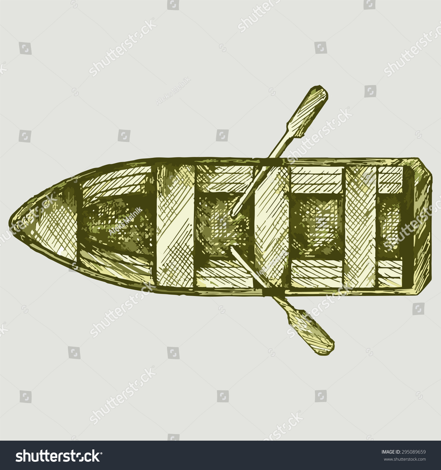 Wooden Boat Vector Image Stock Vector (Royalty Free) 295089659