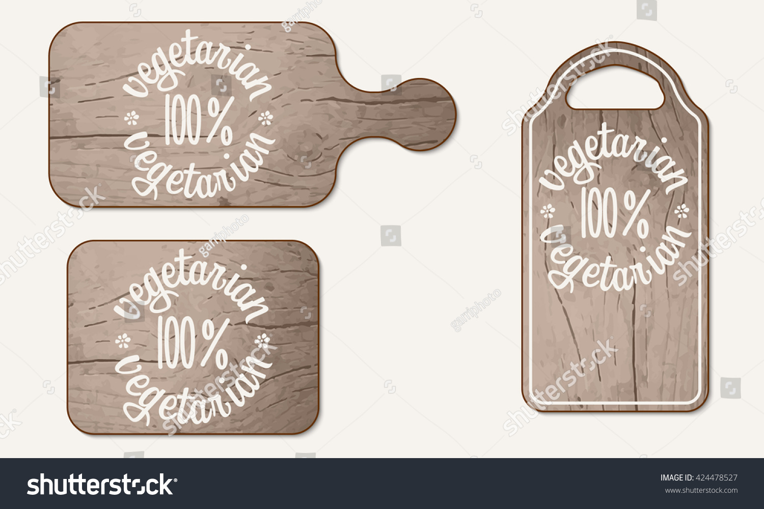 SVG of Wooden breadboard and inscription vegetarian product svg
