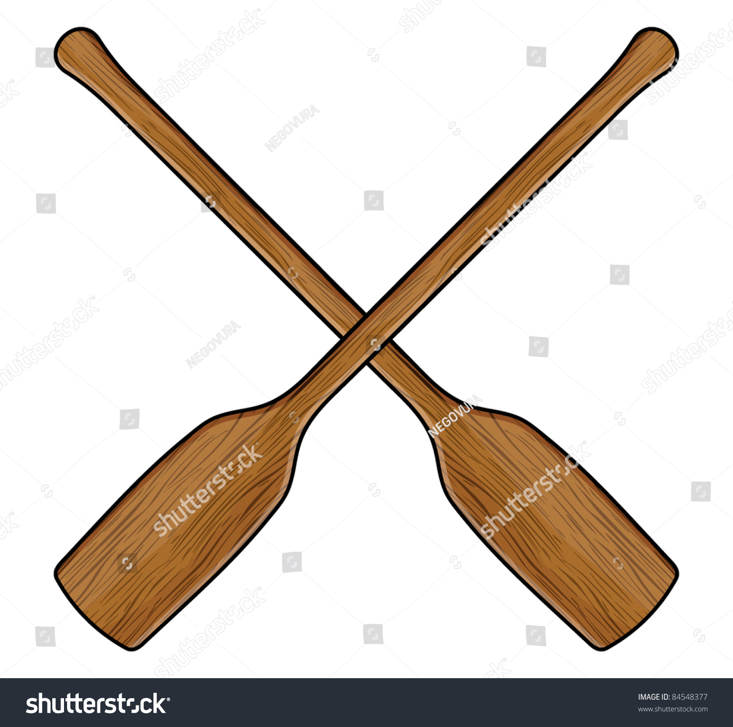 Wooden Canoe Paddle Stock Vector 84548377 - Shutterstock