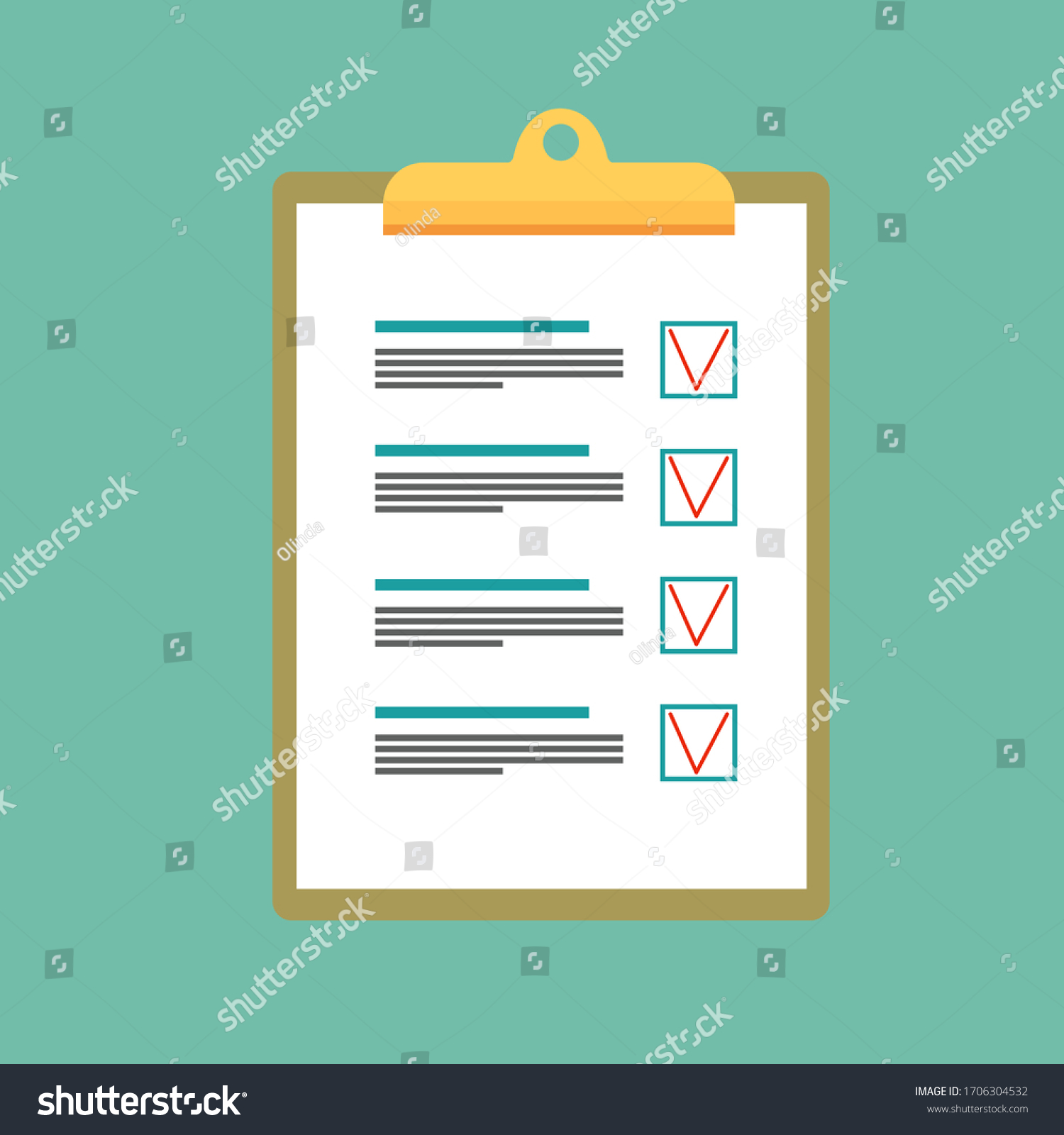 Wooden Clipboard Paper Application Fill Form Stock Vector (Royalty Free ...