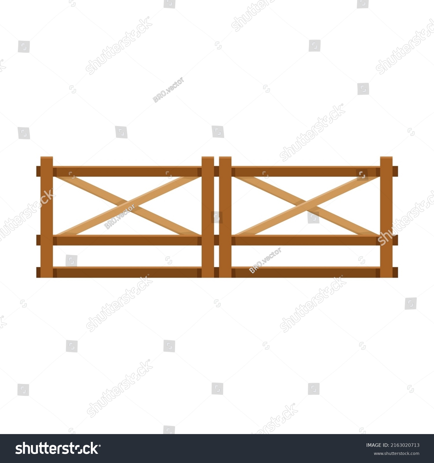 Wooden Closed Gate Barrier Vector Illustration Stock Vector (Royalty ...