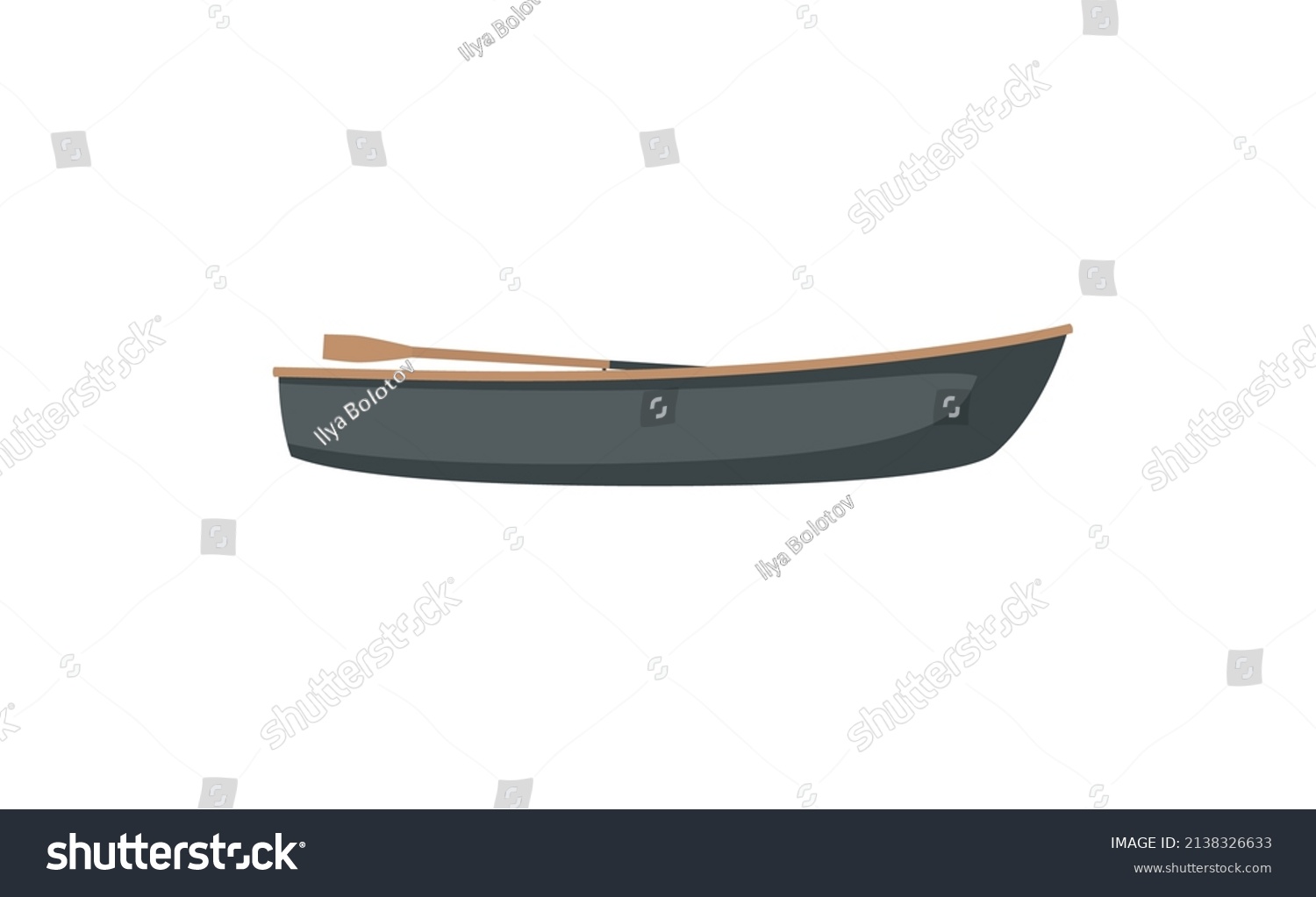 Wooden Dinghy Flat Style On White Stock Vector (Royalty Free ...