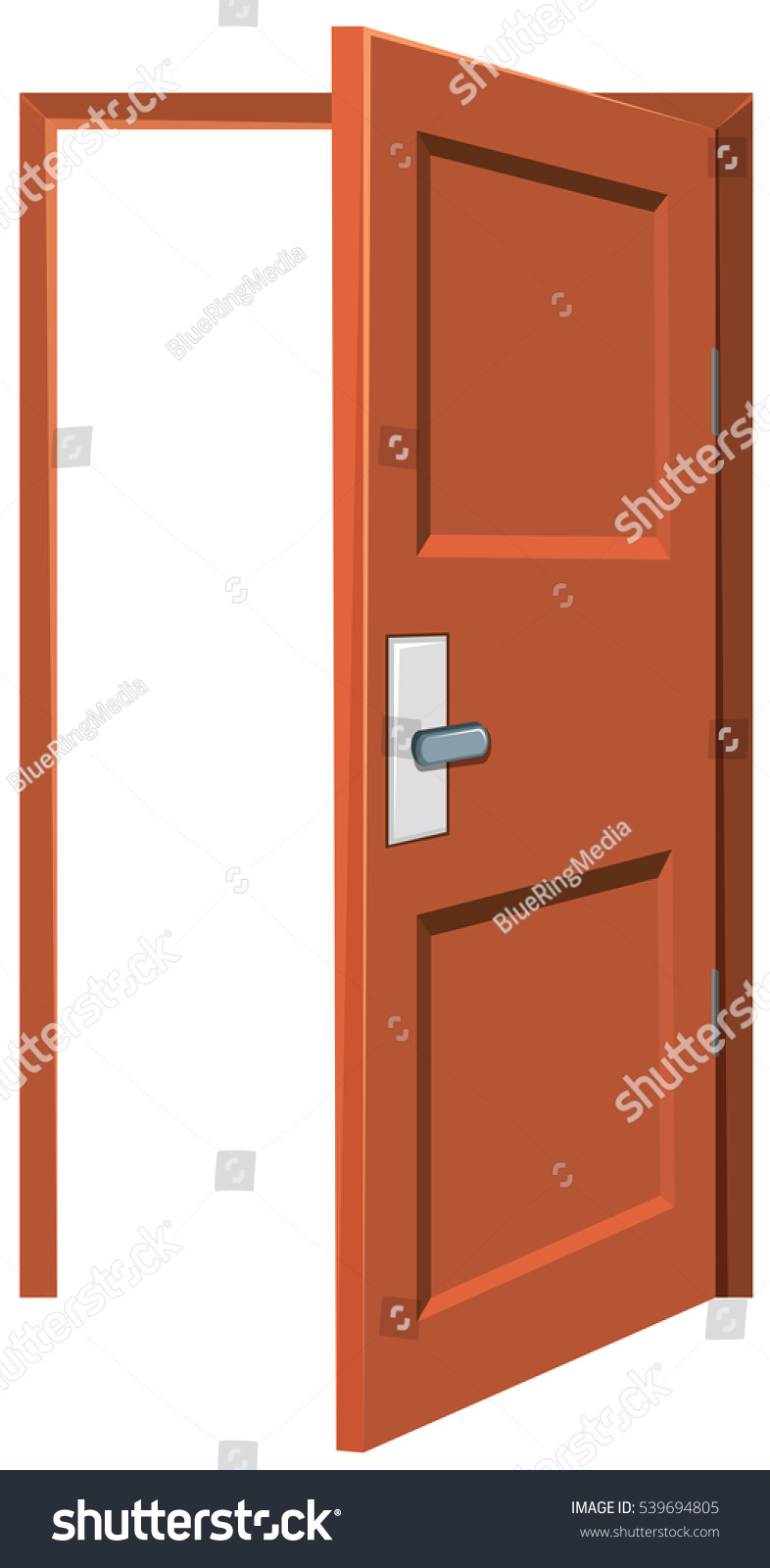 Wooden Door Being Left Opened Illustration Stock Vector (royalty Free 