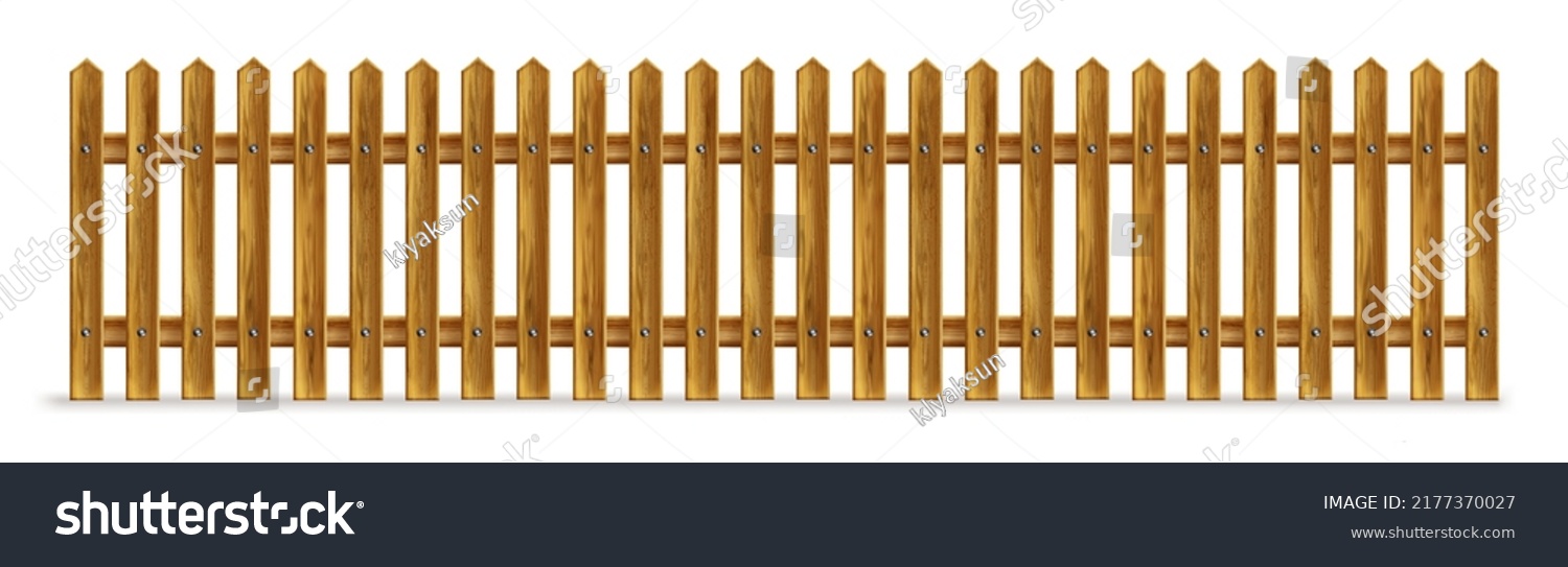 Wooden Fence Palisade Stockade Balustrade Pickets Stock Vector (Royalty ...