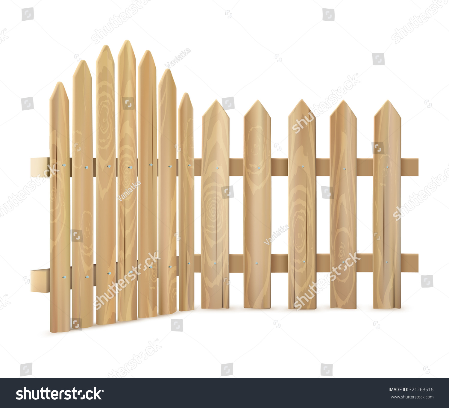 Wooden Gate On White Background Vector Stock Vector (Royalty Free ...