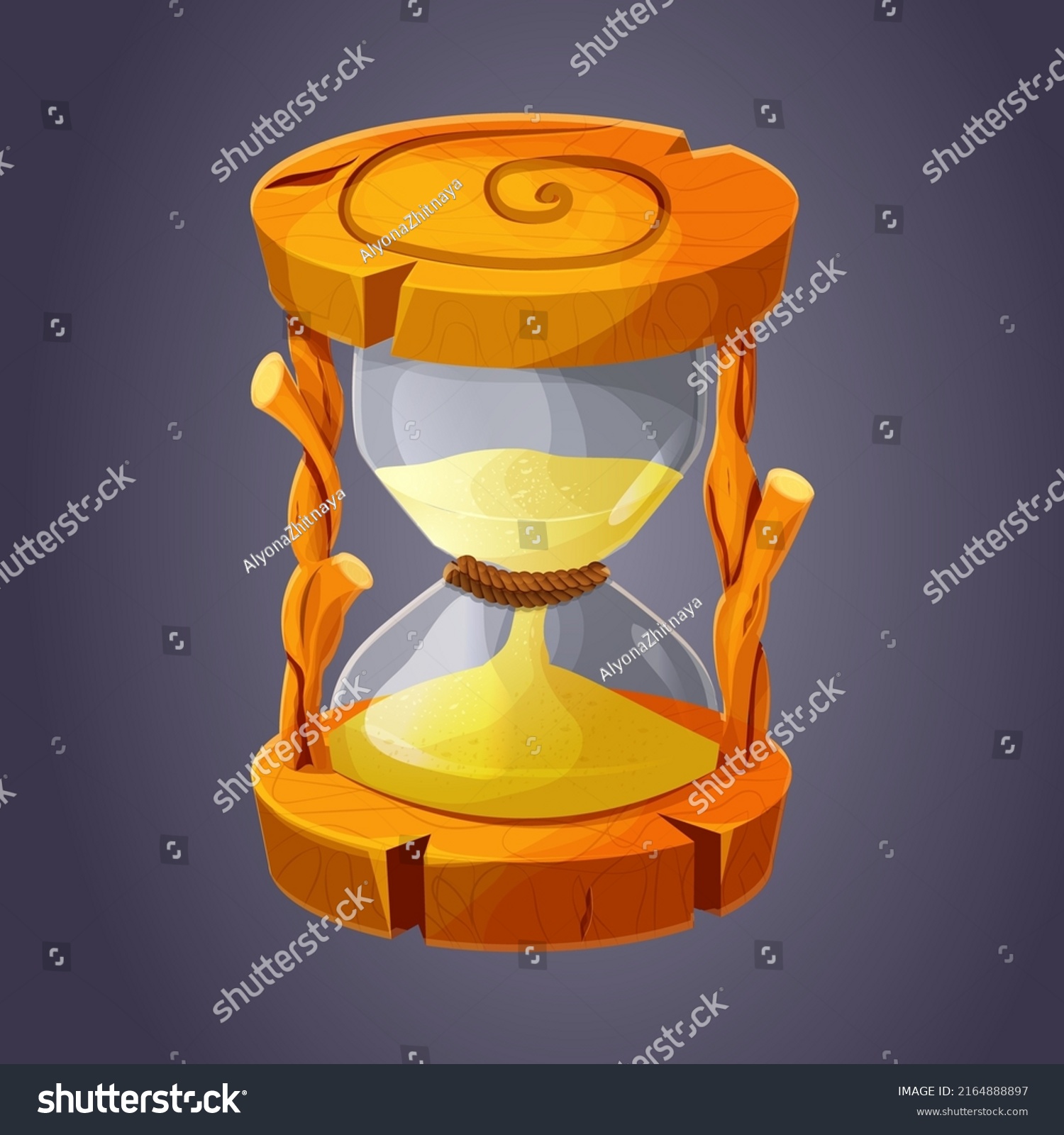 Wooden Hourglass Icon Asset Glass Sand Stock Vector Royalty Free 2164888897 Shutterstock 2427