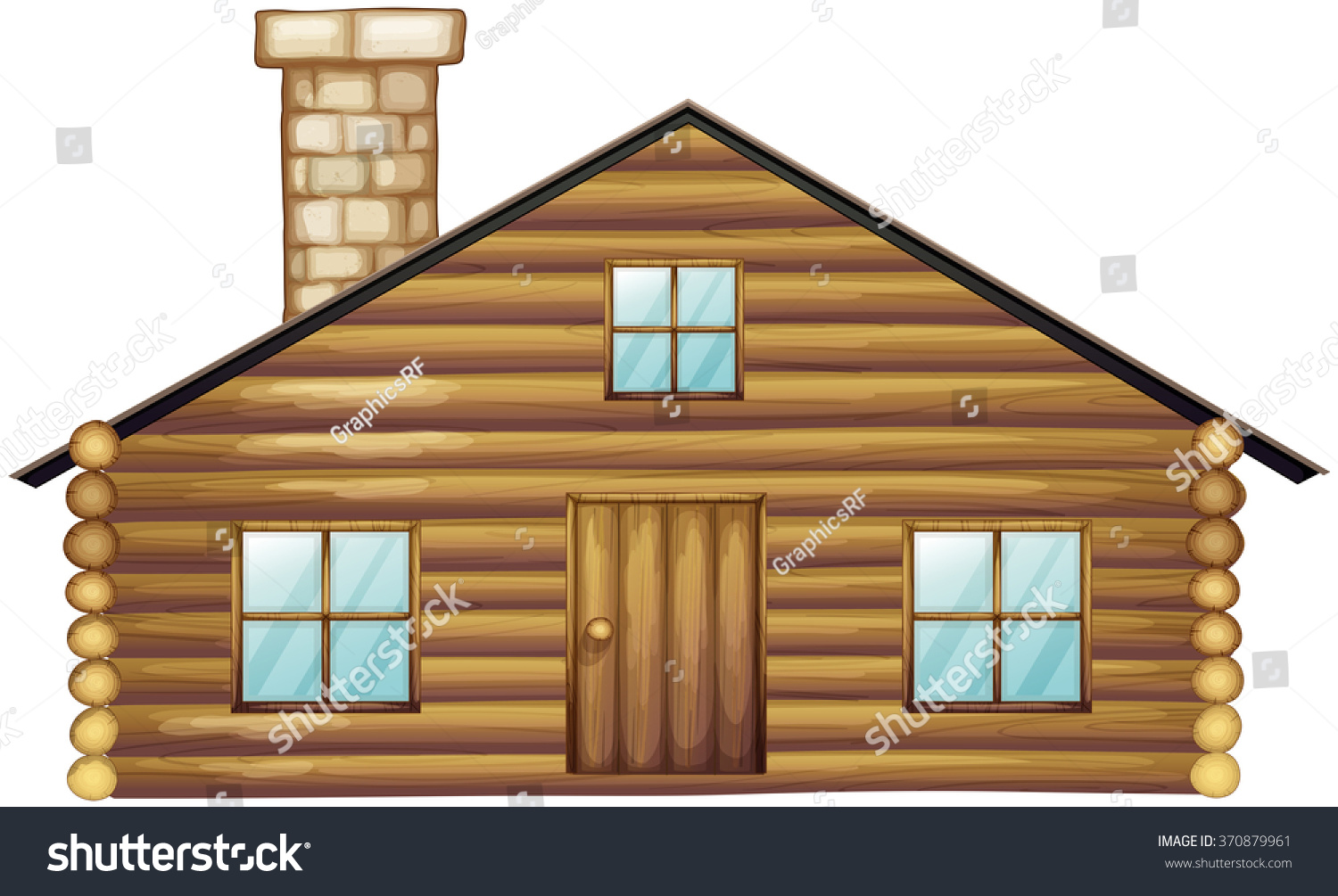 Wooden House Chimney Illustration Stock Vector 370879961 - Shutterstock