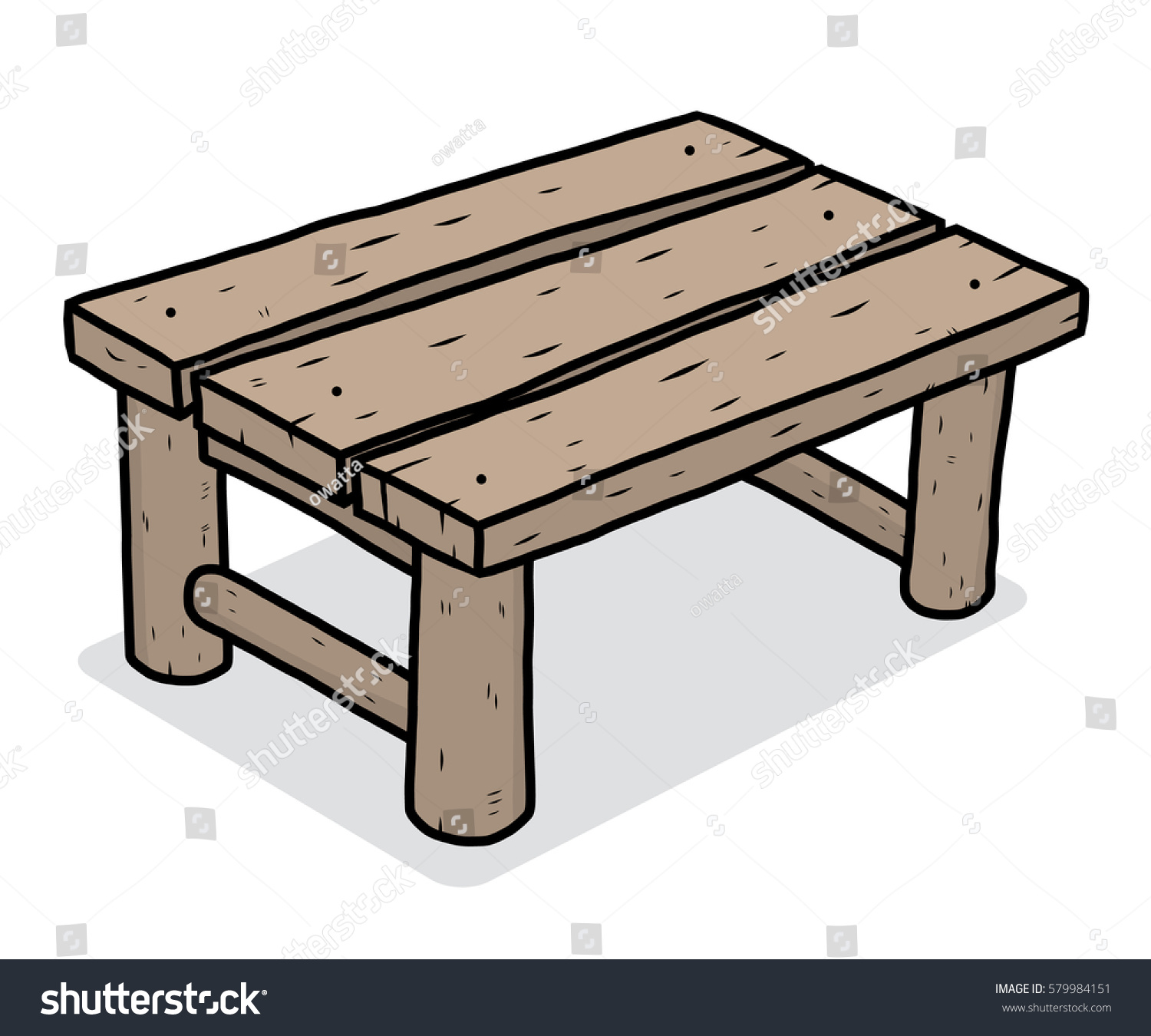 recommend clip art: wooden table  cartoon vector and illustration, hand drawn style, isolated on white background.