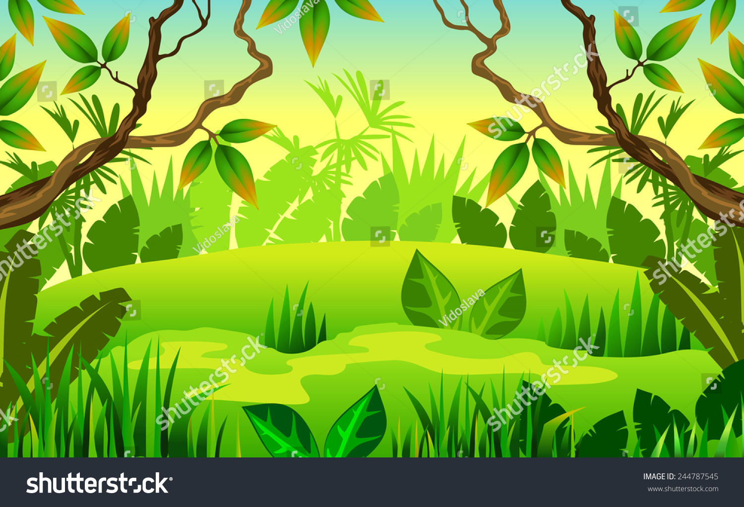 Woodland Scenery Stock Vector (royalty Free) 244787545