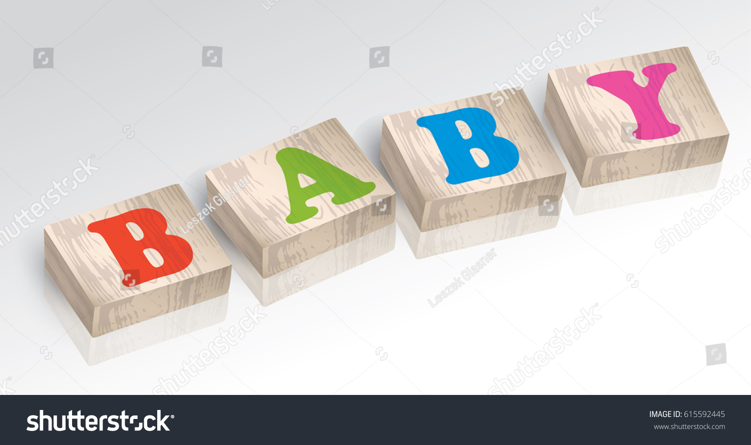 Word Baby Composed Colorful Alphabet Blocks Stock Vector 615592445 ...