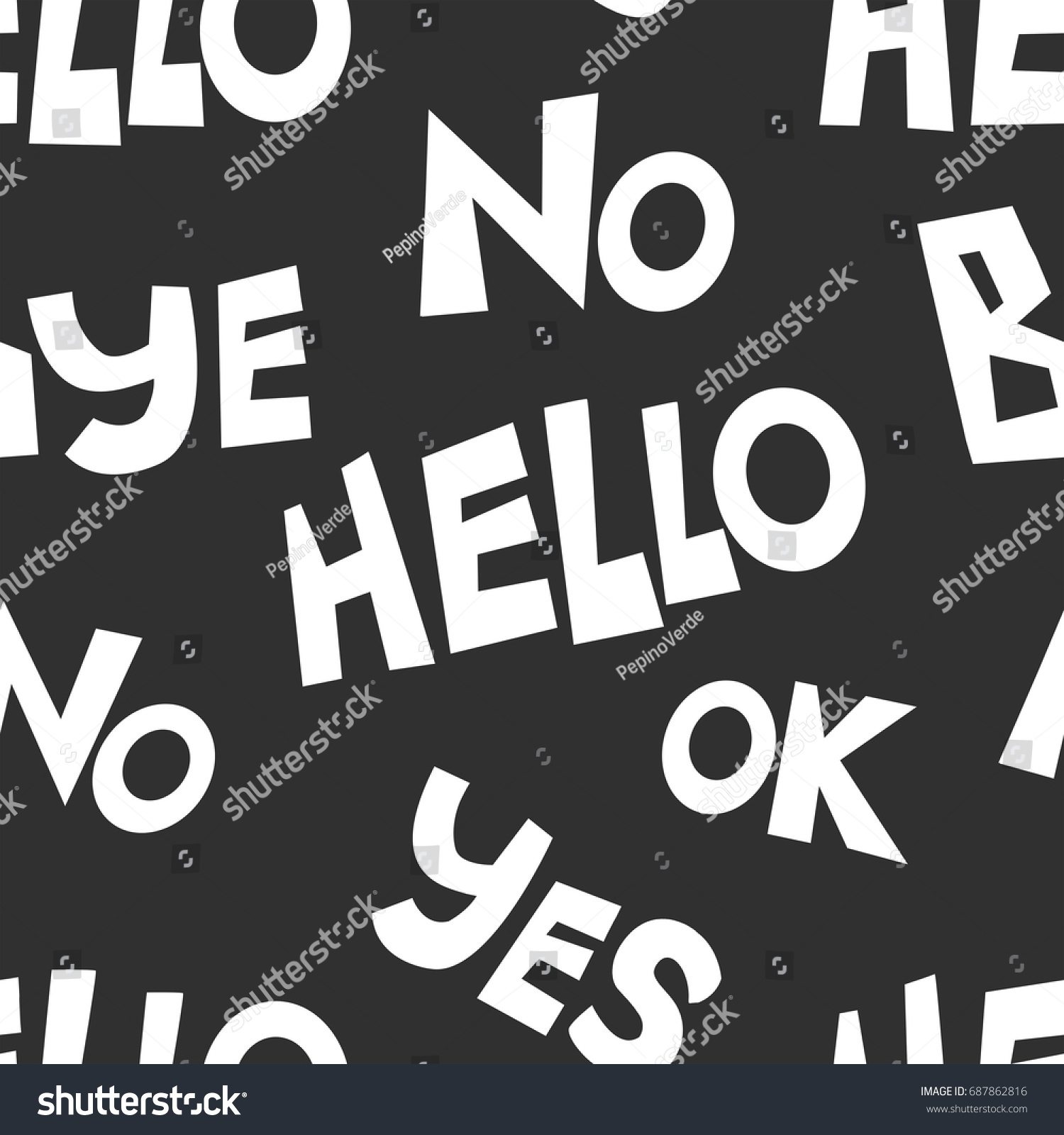 Word Black White Phrase Pattern Stock Vector (Royalty Free) 687862816