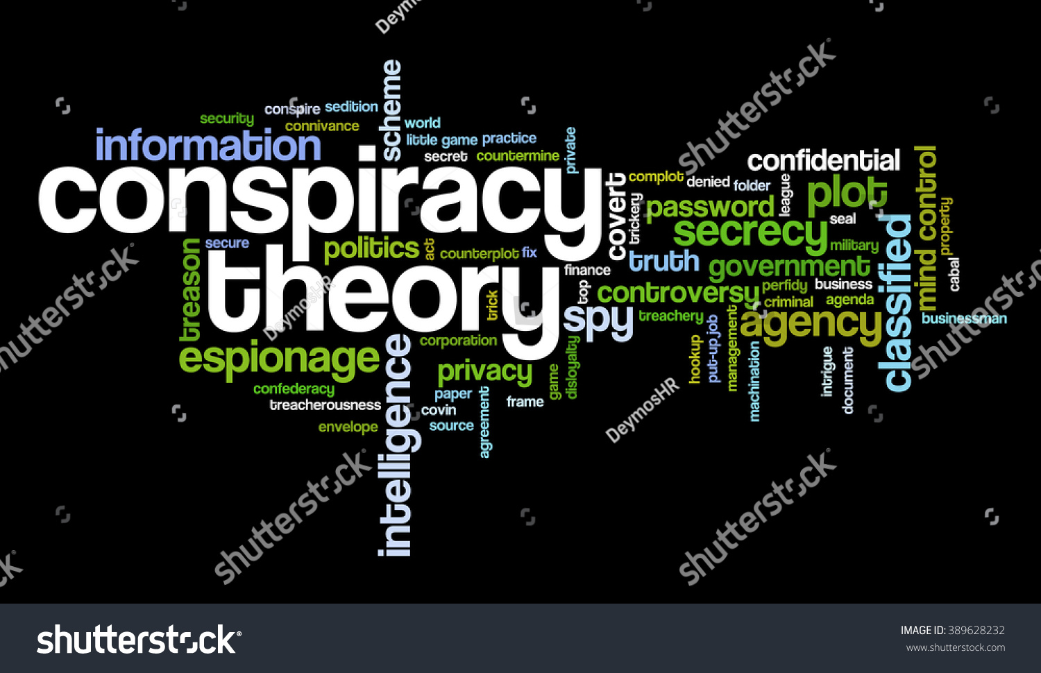Word Cloud Containing Words Related Conspiracy Stock Vector ...
