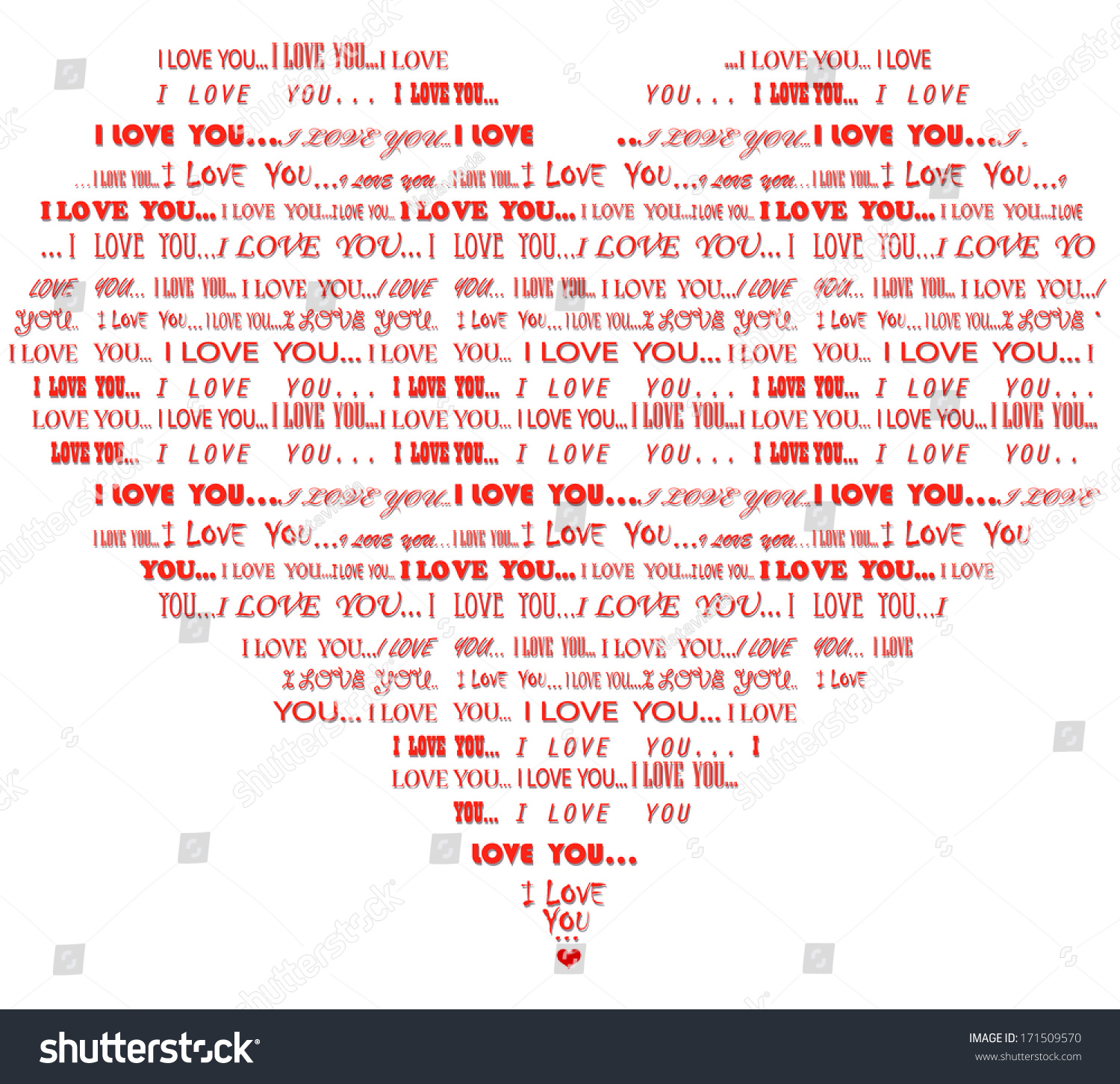 Word Cloud Red Love You Message Stock Vector Royalty Free 171509570