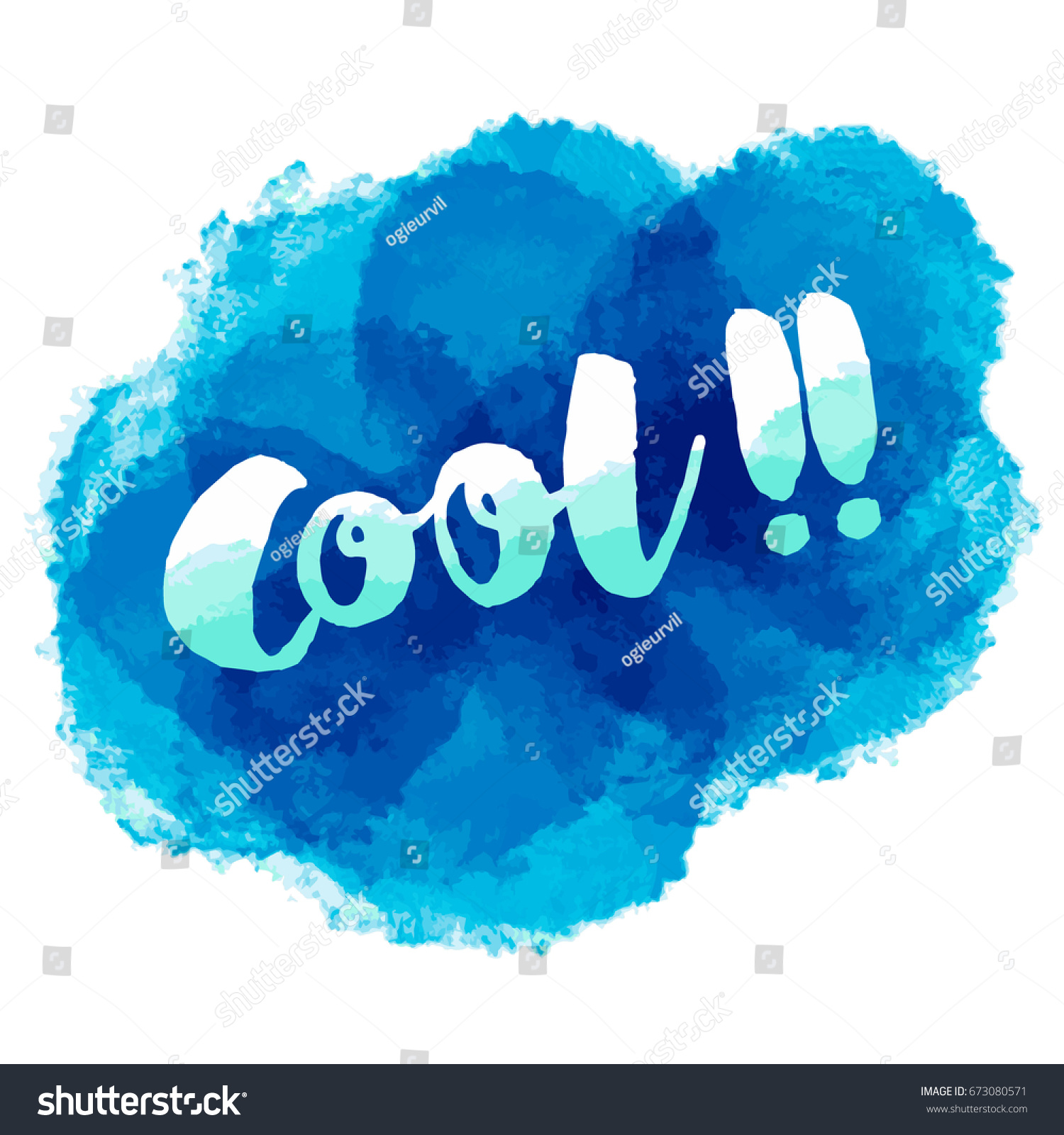 Word Cool Blue Watercolor Background Vector Stock Vector Royalty