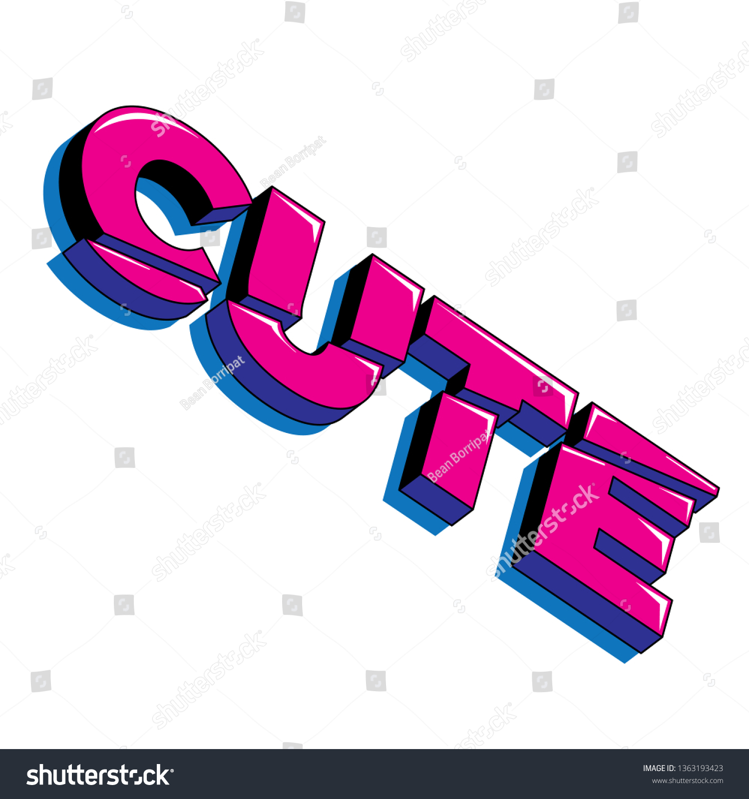 Word Cute 3d Stock Vector (royalty Free) 1363193423 