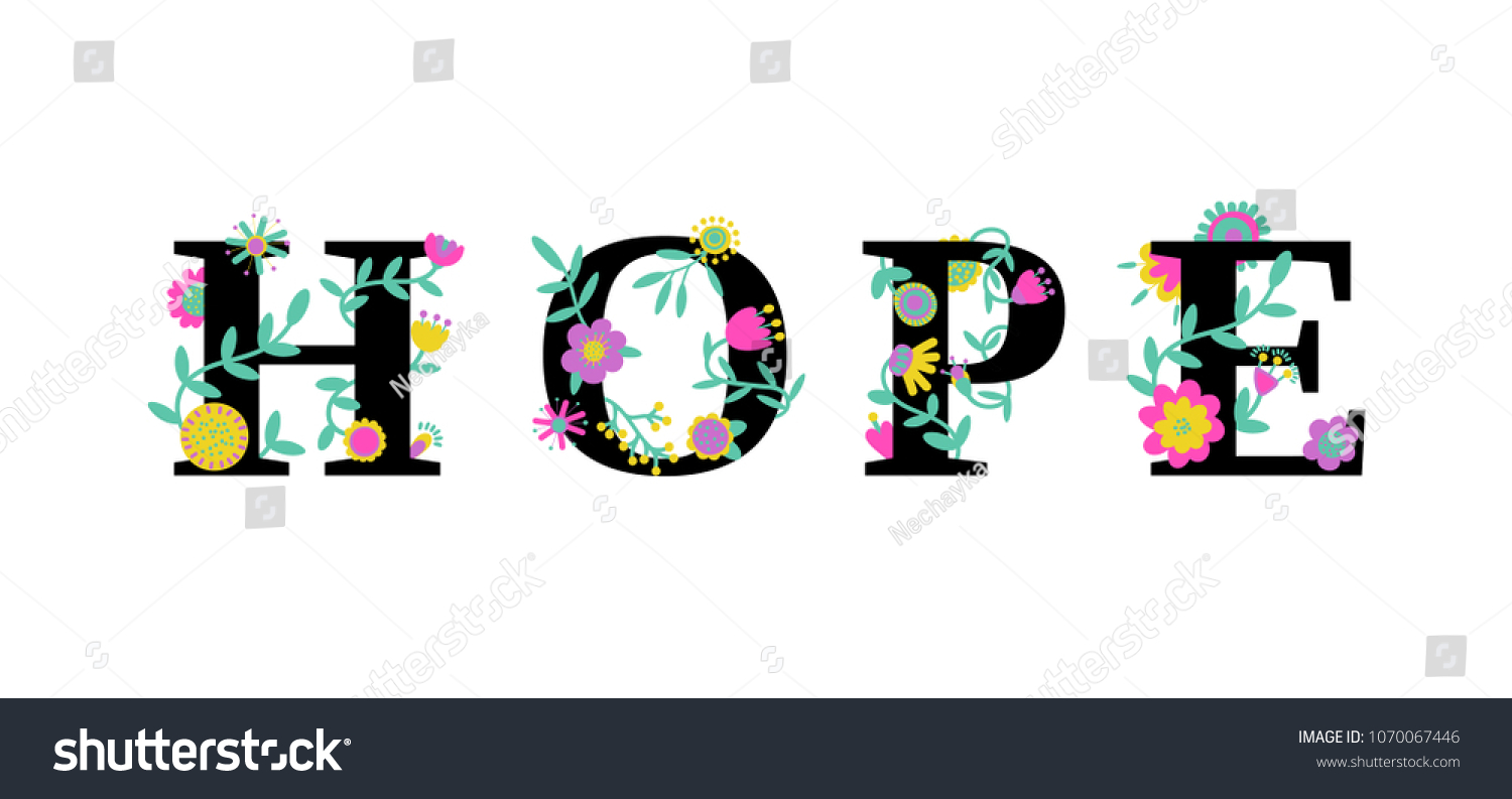 Word Decorated By Flowers Floral Word Stock Vector Royalty Free