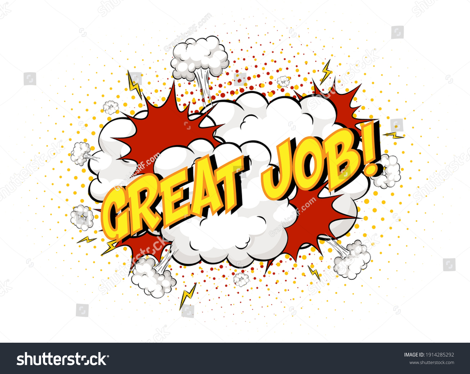 Word Great Job On Comic Cloud Stock Vector (Royalty Free) 1914285292 ...