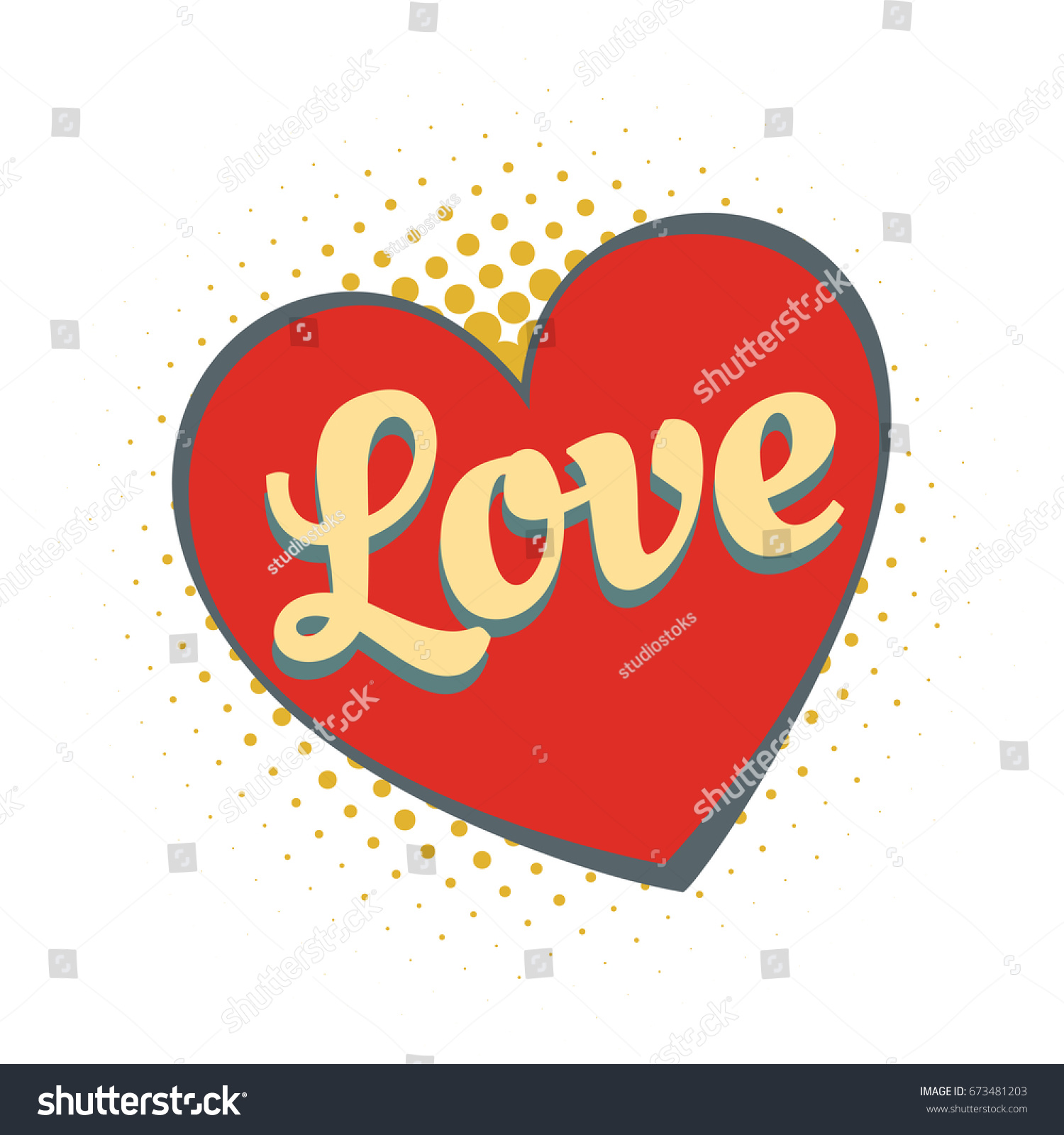 Word Love Heart Valentines Day Wedding Stock Vector (Royalty Free ...