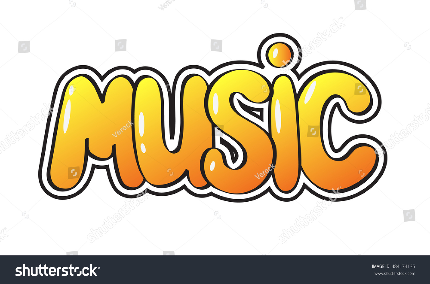 Word Music Pop Style Isolated On Stock Vector 484174135 - Shutterstock