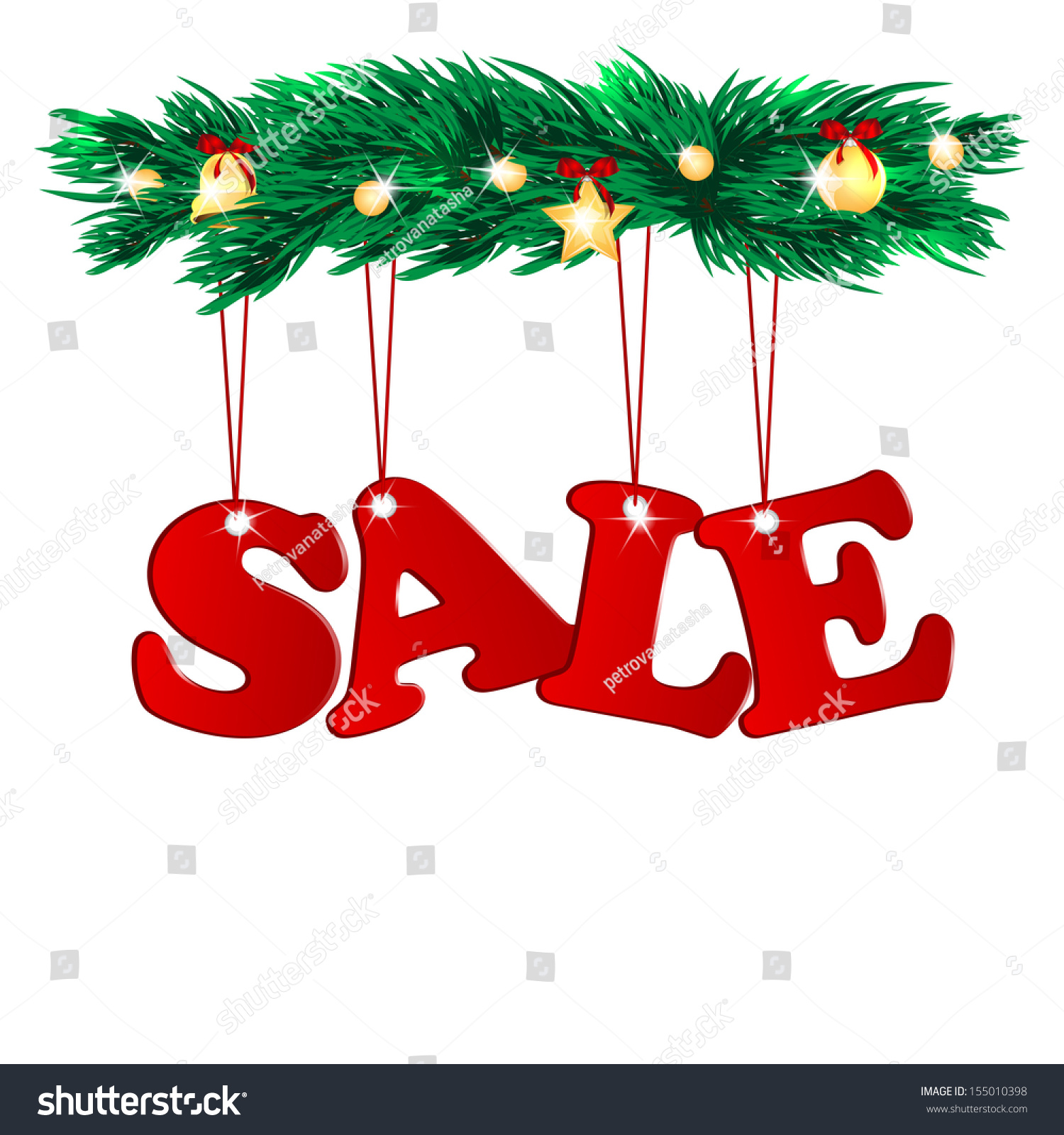 Word Sale Decorated With Christmas Tree Branchesseasonal Branches Of A Word Sale Decorated With Christmas Tree Branchesseasonal Branches Of A