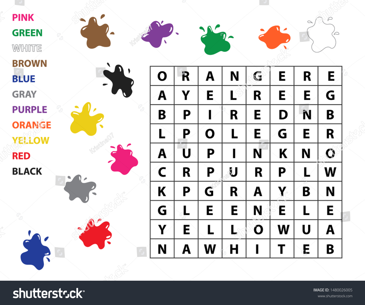 word search kids learn english vocabulary stock vector royalty free 1480026005 shutterstock