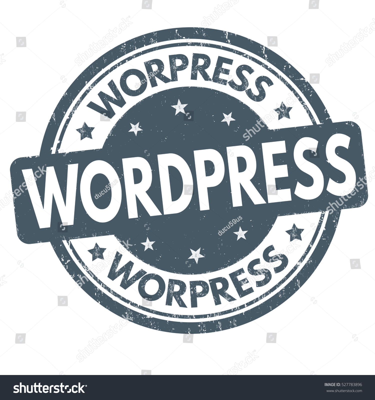 Wordpress Grunge Rubber Stamp On White Stock Vector Royalty Free 527783896