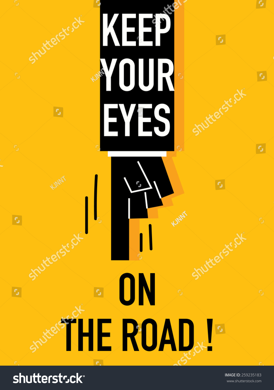 words-keep-your-eyes-on-road-stock-vector-royalty-free-259235183