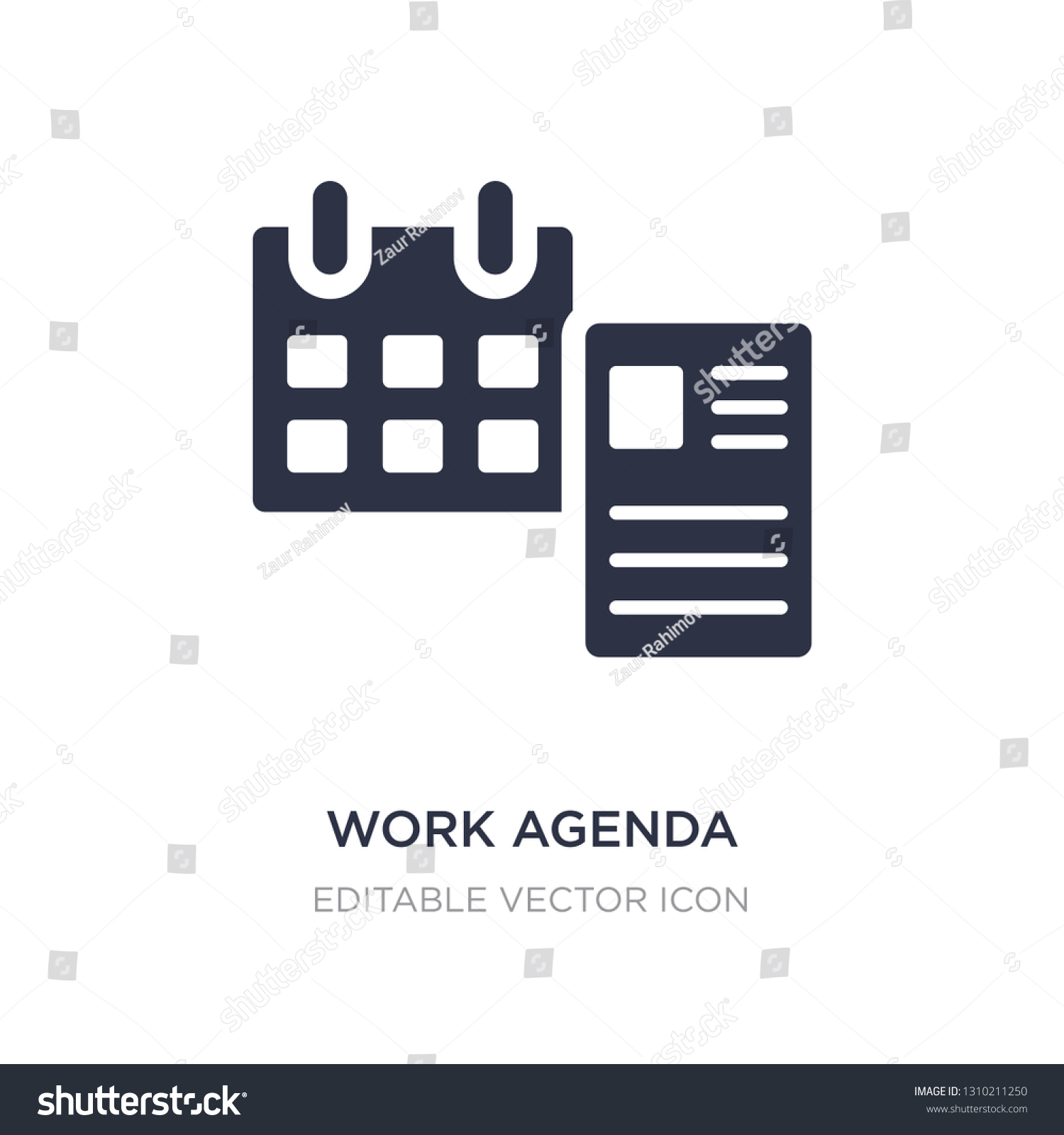 Work Agenda Icon On White Background Stock Vector Royalty Free