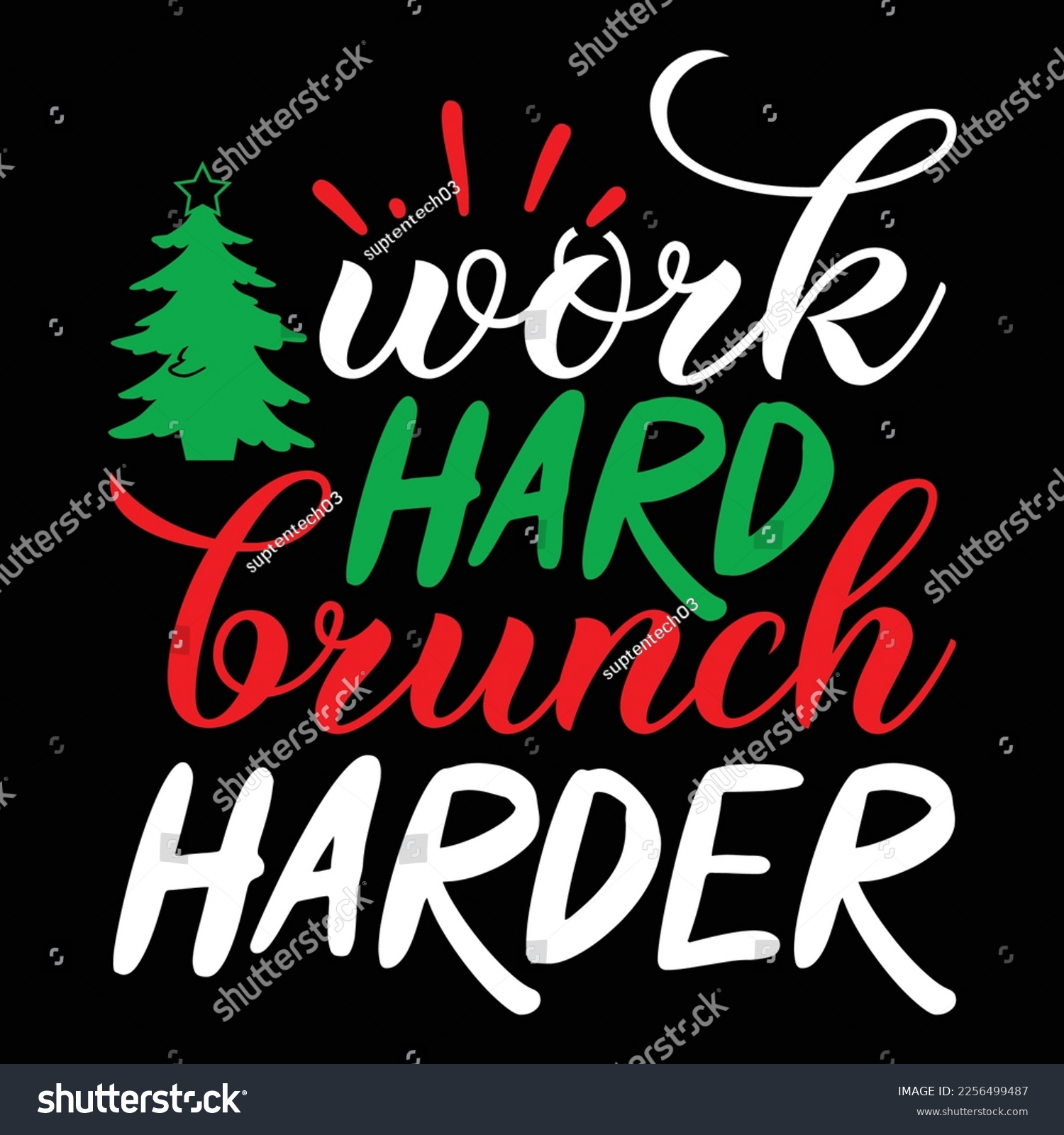 SVG of Work Hard Crunch Harder, Merry Christmas shirts Print Template, Xmas Ugly Snow Santa Clouse New Year Holiday Candy Santa Hat vector illustration for Christmas hand lettered svg